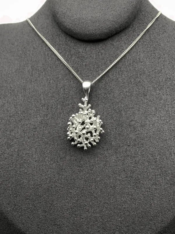 Pendentif Corail — Argent · corail façonné