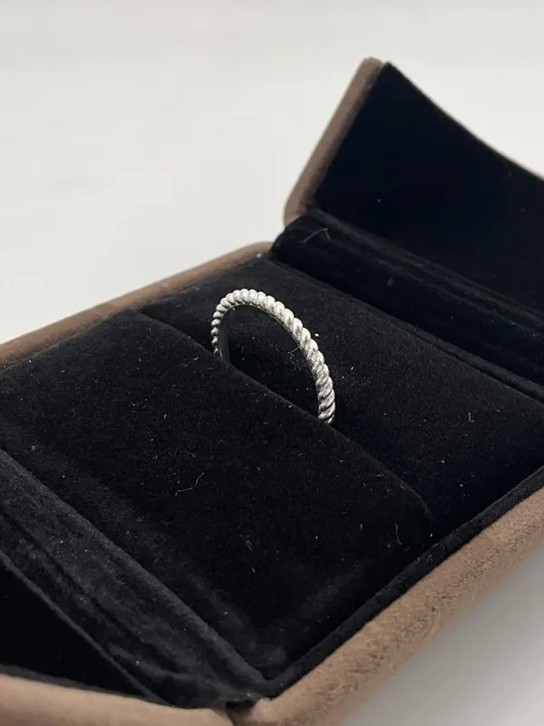 Bague corde — Argent · jonc torsadé en corde