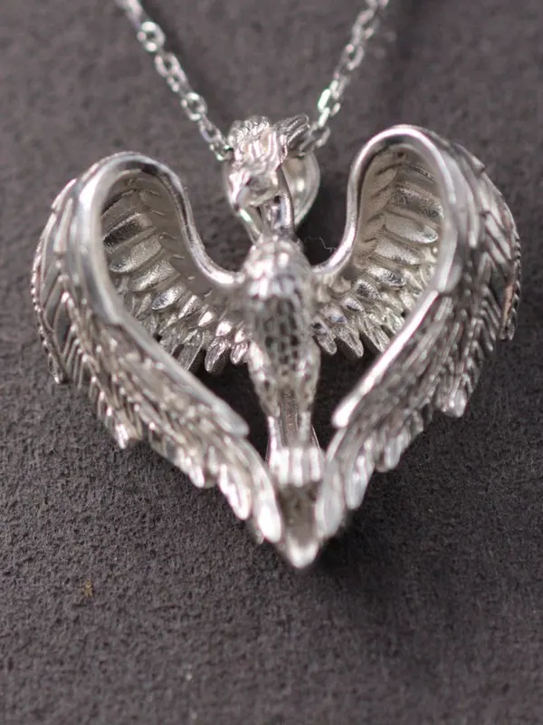 Pendentif Phoenix — Argent · ailes ciselées