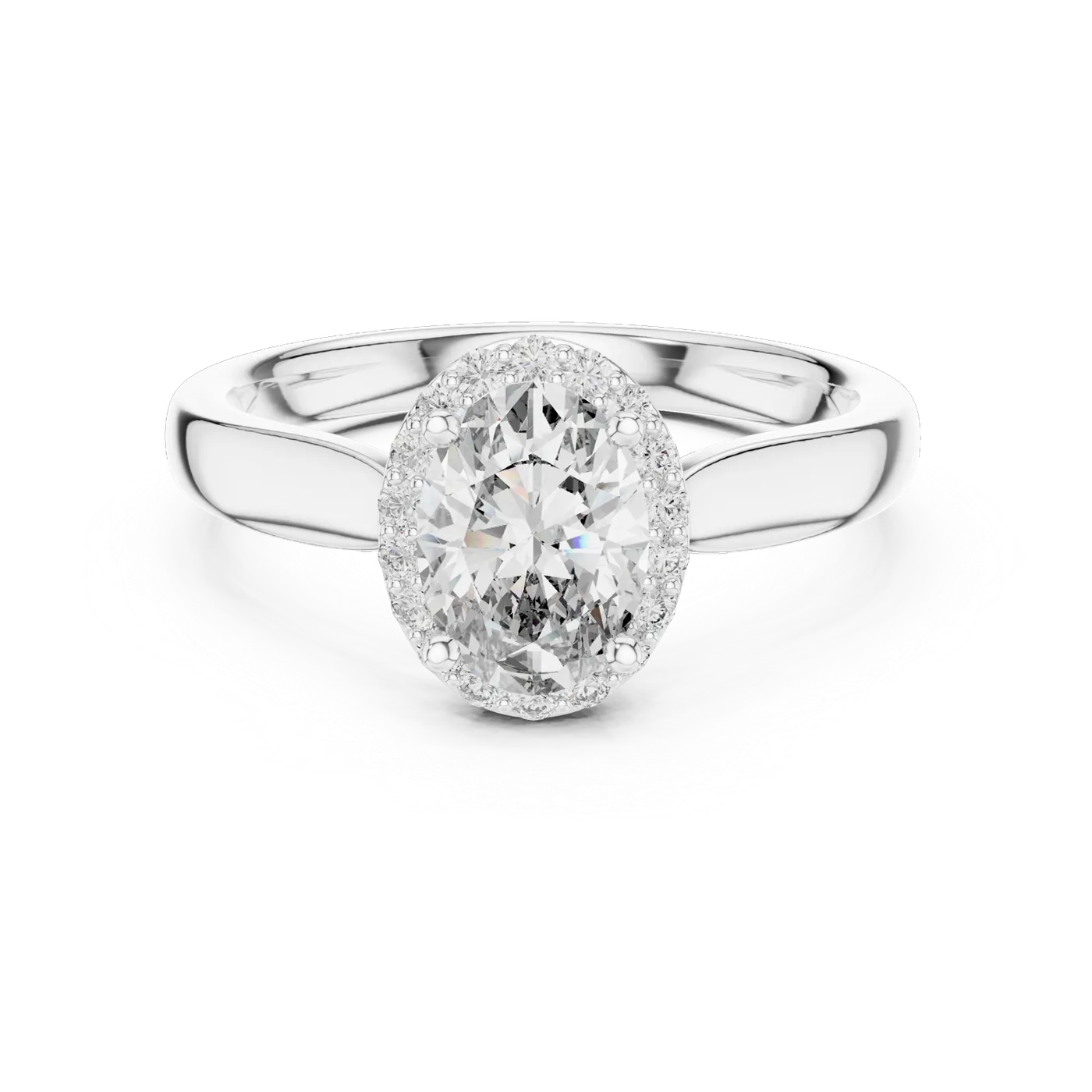 Bague de fiançailles Magnolia 0,77 ct en or blanc 18 carats, diamant ovale, vue 4