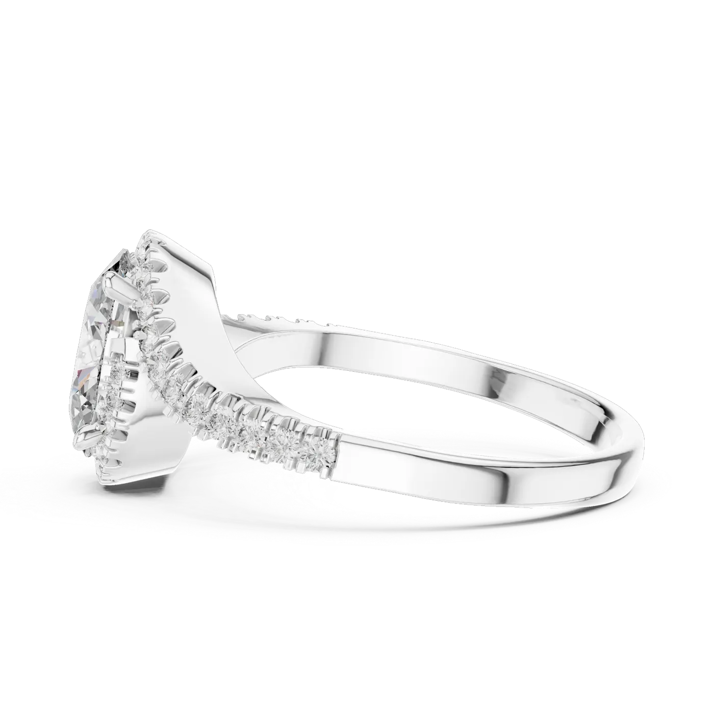 Bague de fiançailles Magnolia 1,14 ct n°2 en or blanc 18 carats, diamant ovale, vue 3