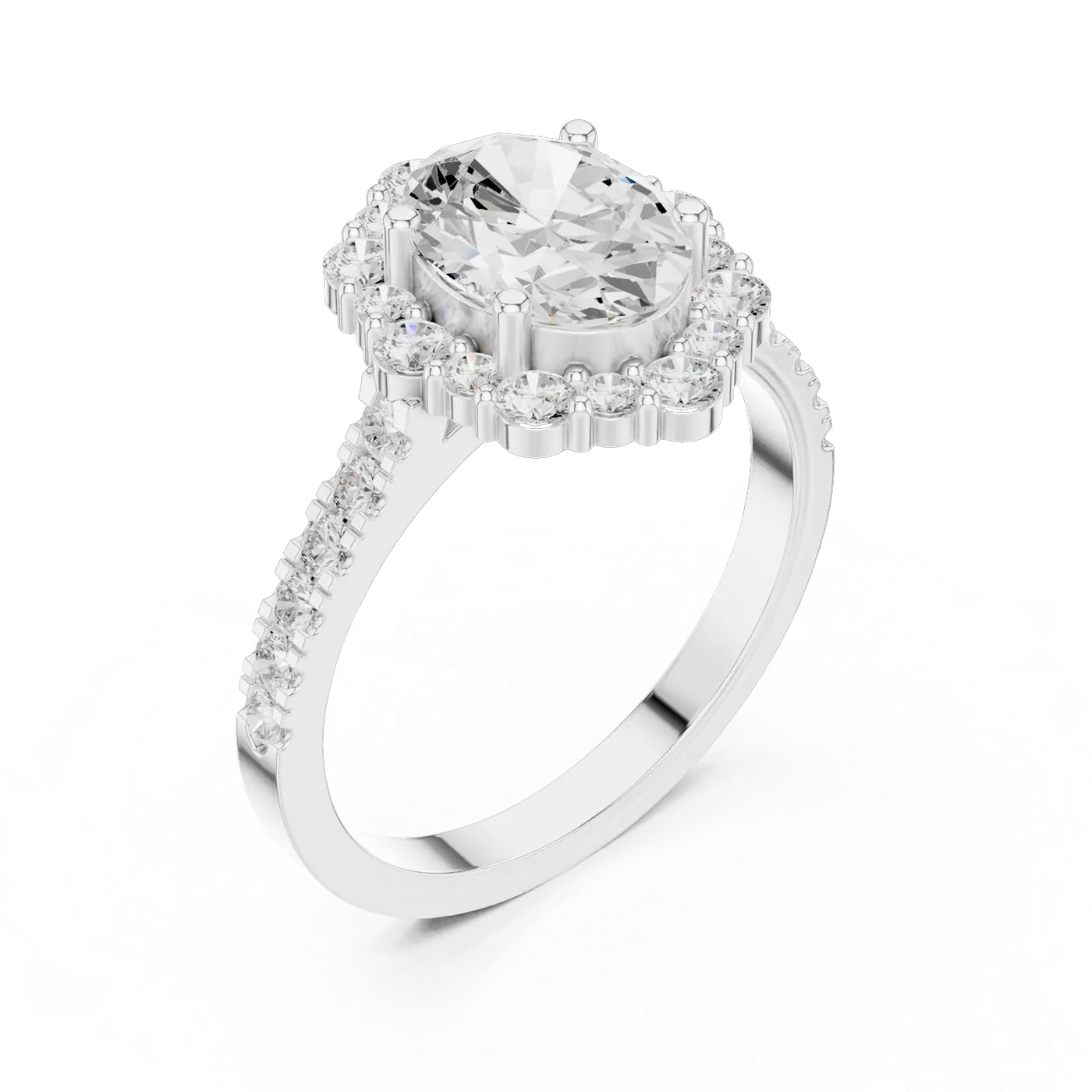 Bague de fiançailles Magnolia 1,43 ct n°2 en or blanc 18 carats, diamant ovale, vue 2