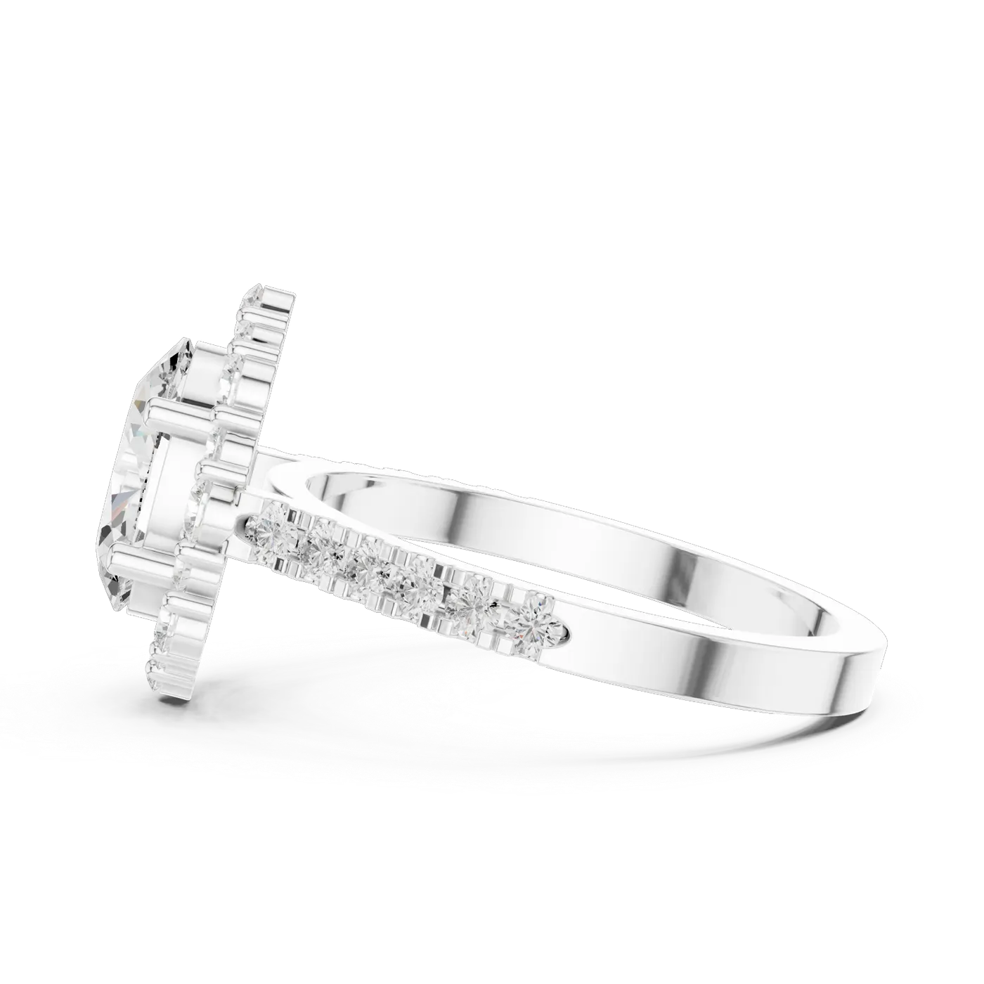 Bague de fiançailles Magnolia 1,43 ct n°2 en or blanc 18 carats, diamant ovale, vue 3
