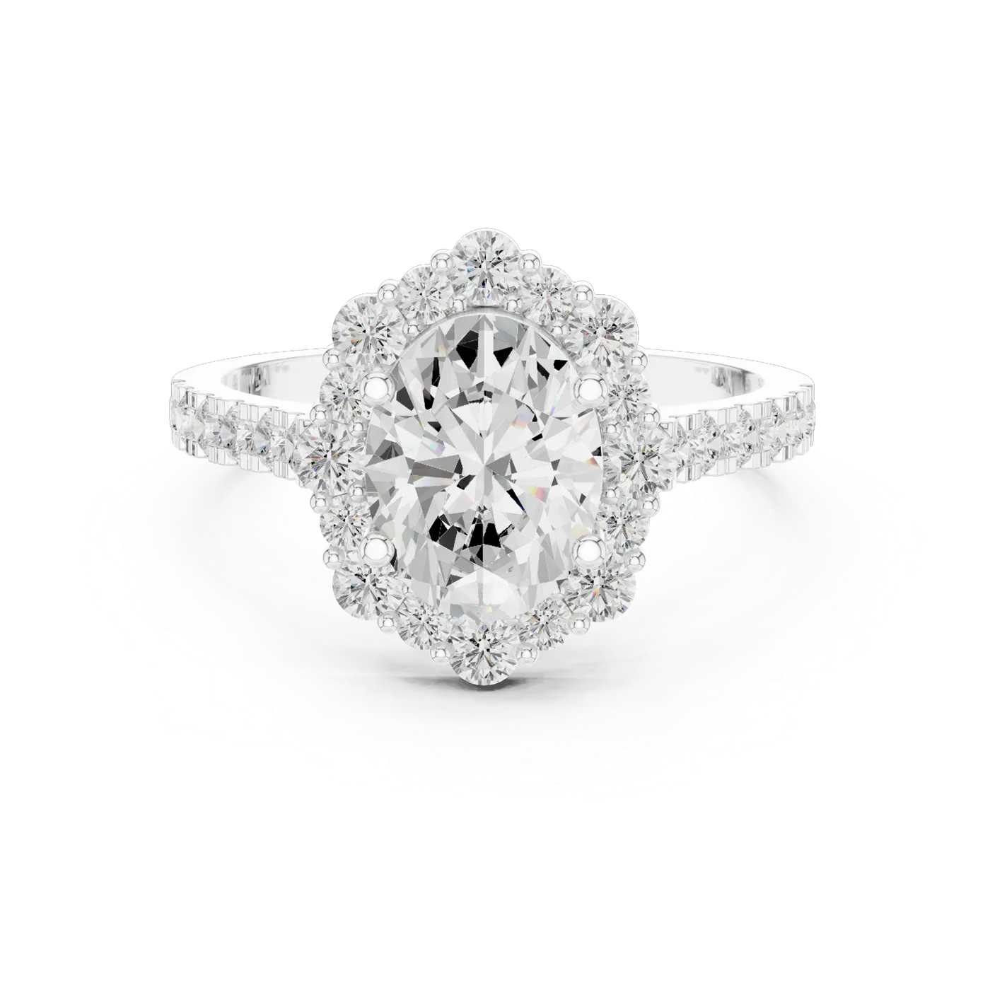 Bague de fiançailles Magnolia 1,43 ct n°2 en or blanc 18 carats, diamant ovale, vue 4