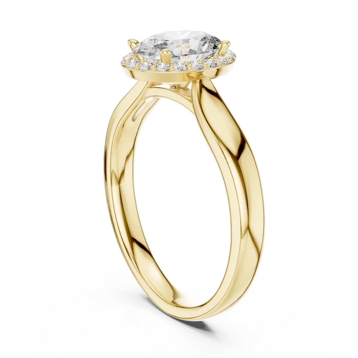 Bague de fiançailles Magnolia 0,77 ct en or jaune 18 carats, diamant ovale, vue 1