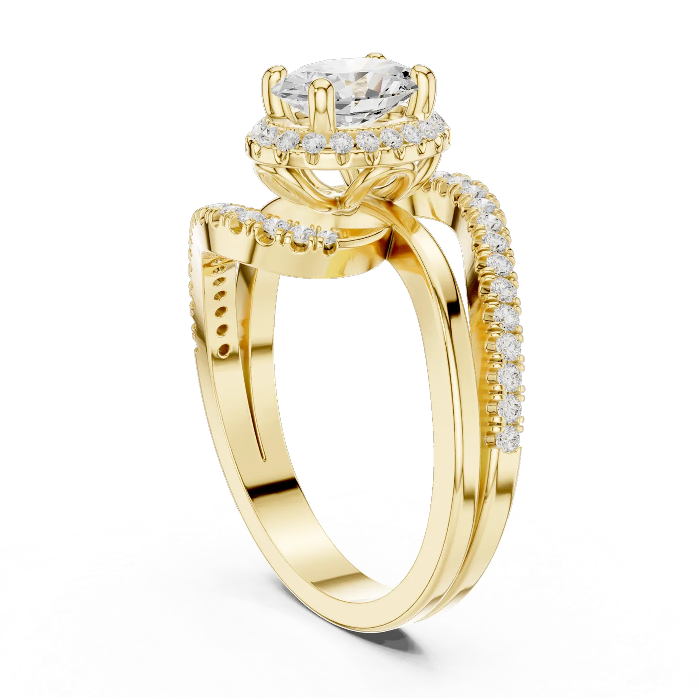 Bague de fiançailles Magnolia 0,90 ct en or jaune 18 carats, diamant ovale, vue 1