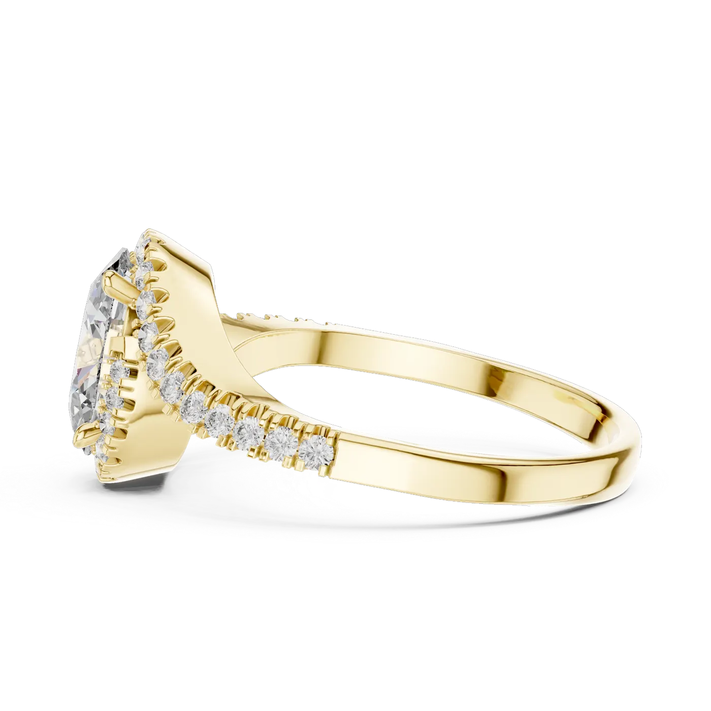Bague de fiançailles Magnolia 1,14 ct n°2 en or jaune 18 carats, diamant ovale, vue 3