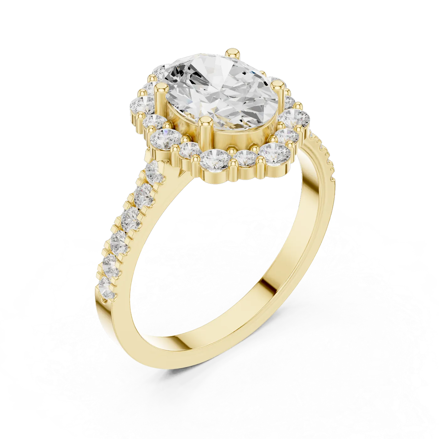 Bague de fiançailles Magnolia 1,43 ct n°2 en or jaune 18 carats, diamant ovale, vue 2