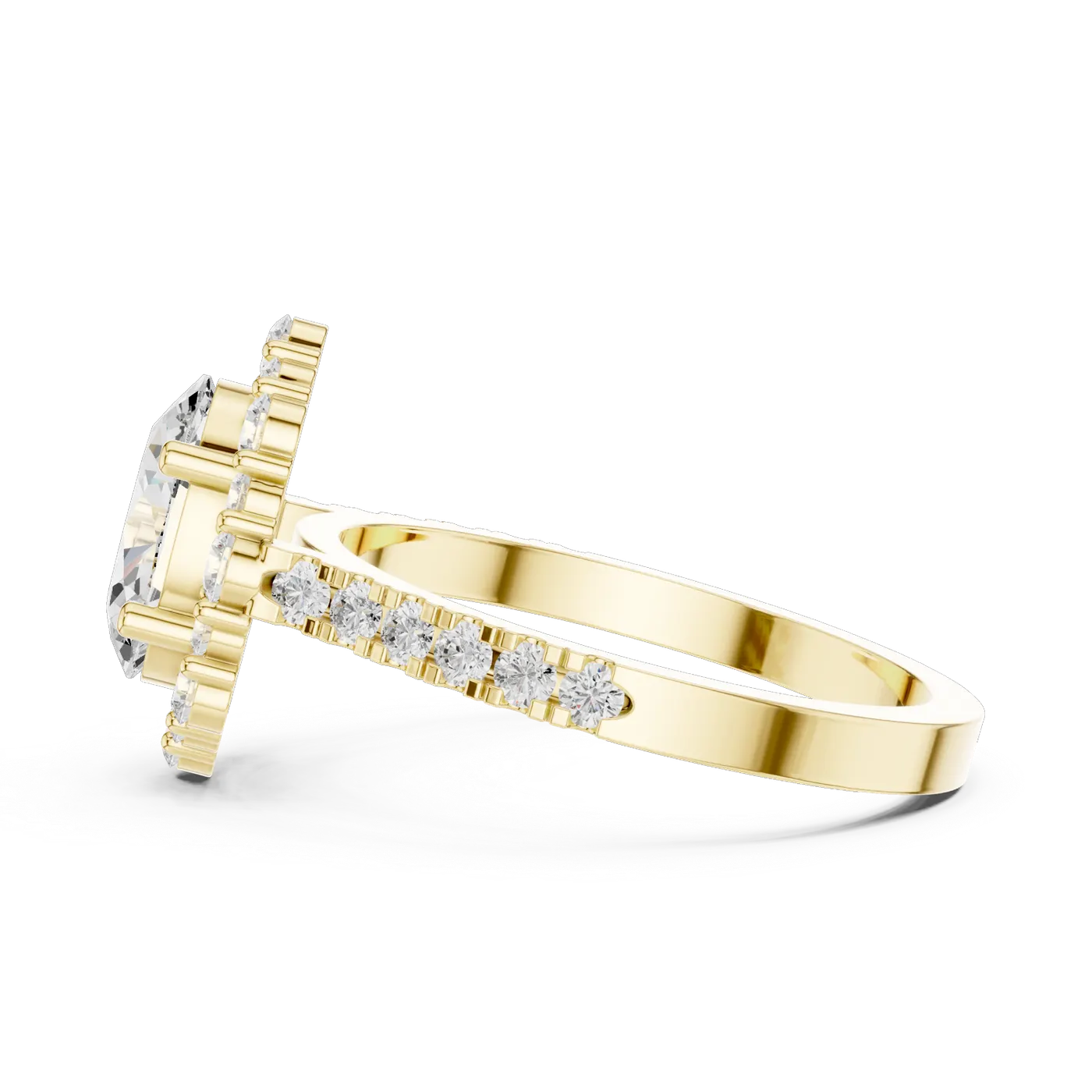 Bague de fiançailles Magnolia 1,43 ct n°2 en or jaune 18 carats, diamant ovale, vue 3