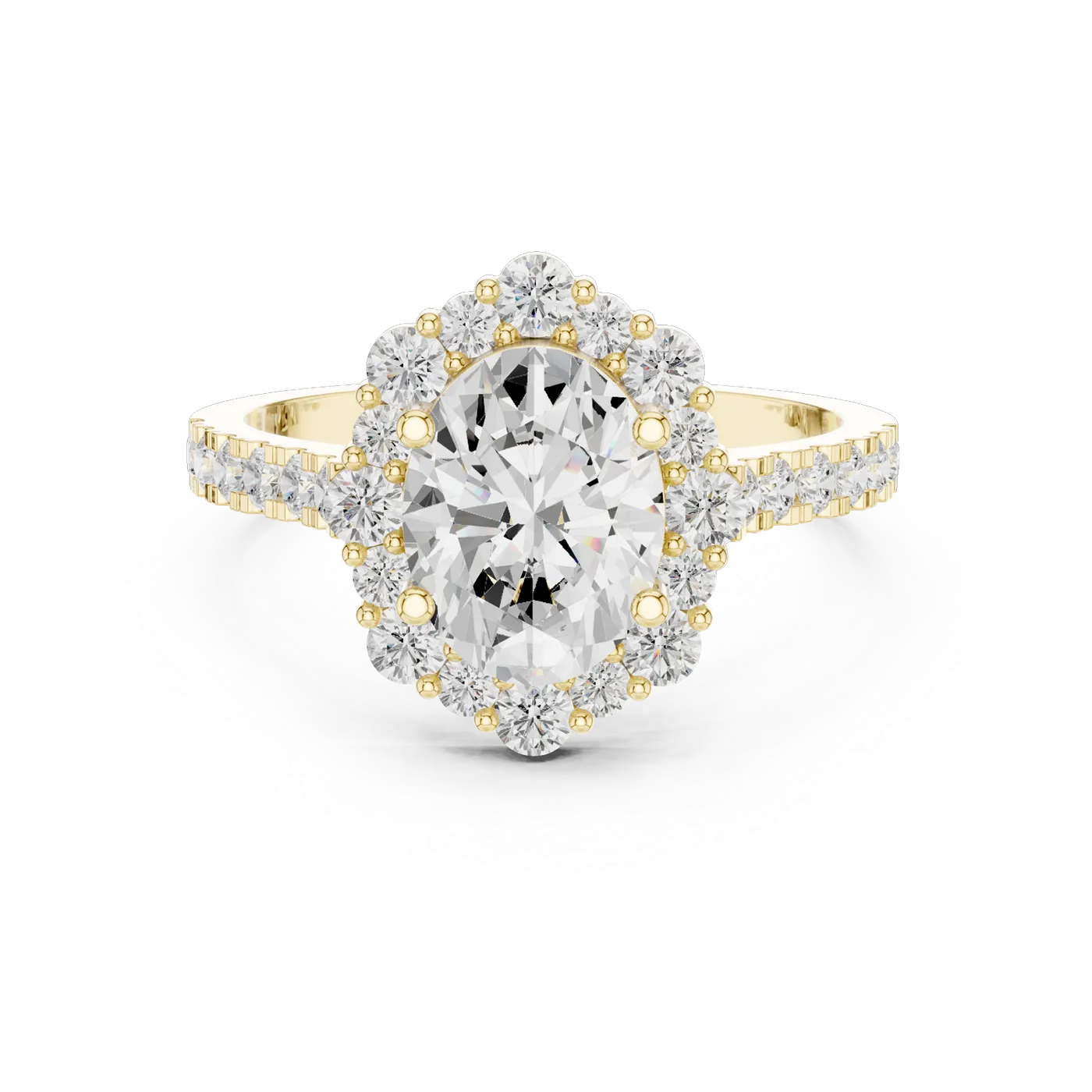 Bague de fiançailles Magnolia 1,43 ct n°2 en or jaune 18 carats, diamant ovale, vue 4
