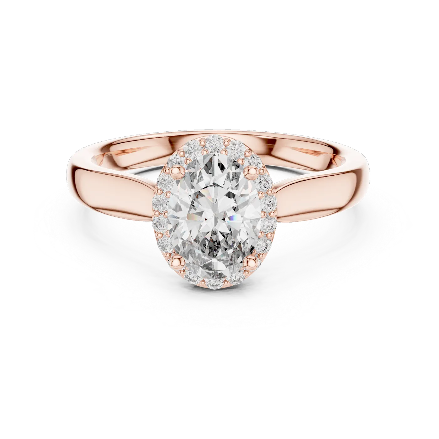 Bague de fiançailles Magnolia 0,77 ct en or rose 18 carats, diamant ovale, vue 4