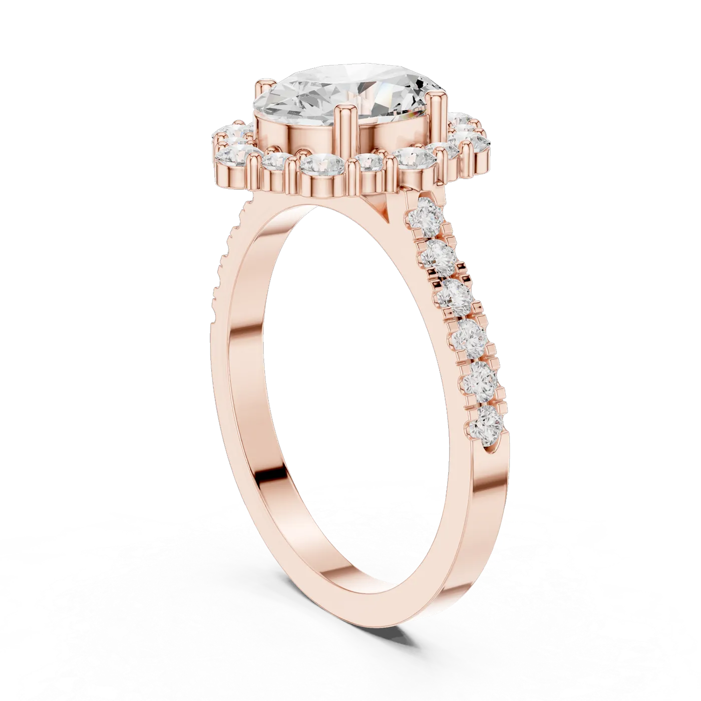 Bague de fiançailles Magnolia 1,43 ct n°2 en or rose 18 carats, diamant ovale, vue 1