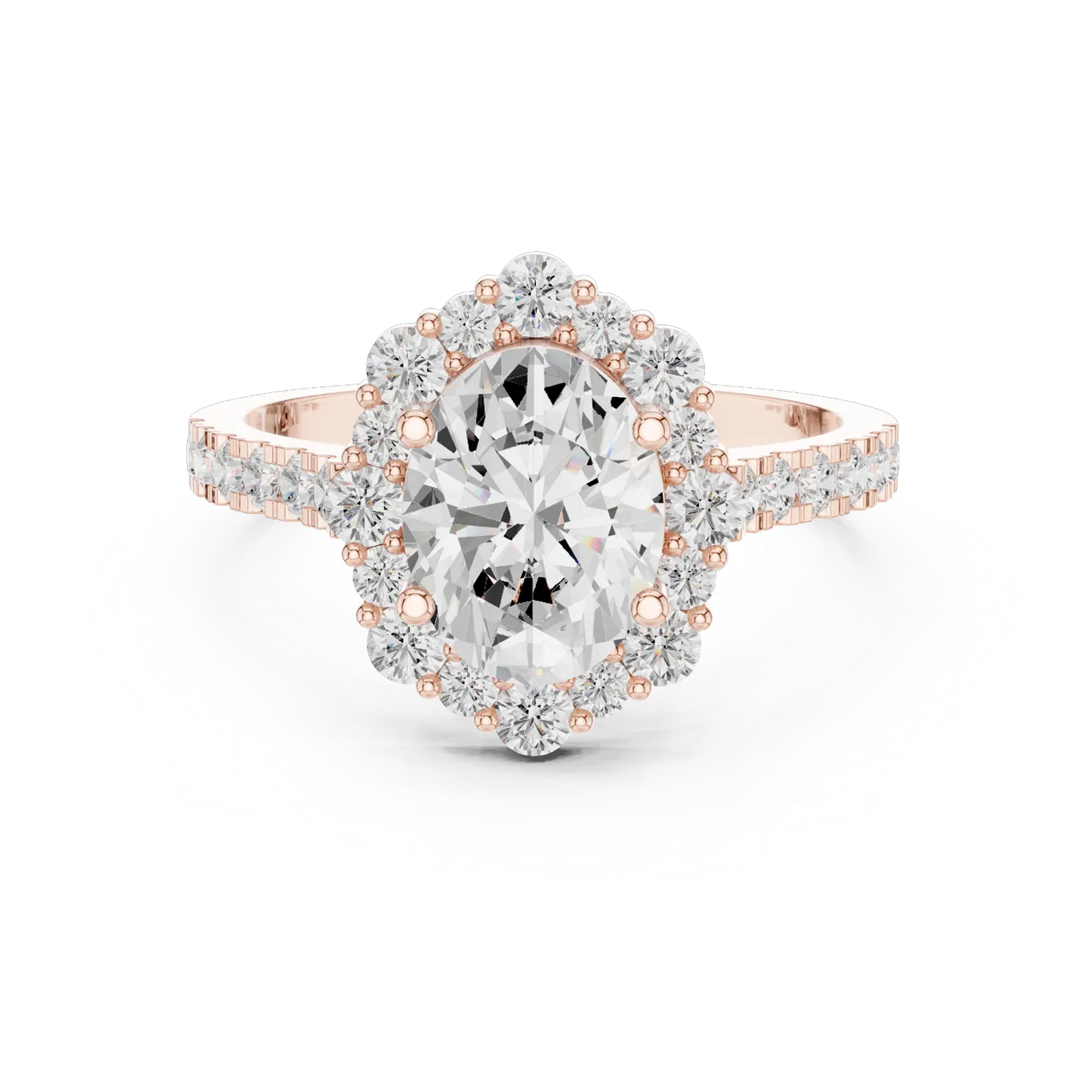 Bague de fiançailles Magnolia 1,43 ct n°2 en or rose 18 carats, diamant ovale, vue 4