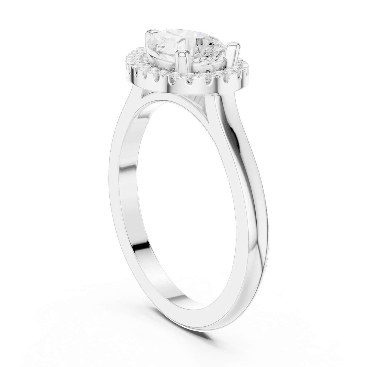 Bague de fiançailles Dahlia 0,92 ct n°2 en or blanc 18 carats, diamant poire, vue 1