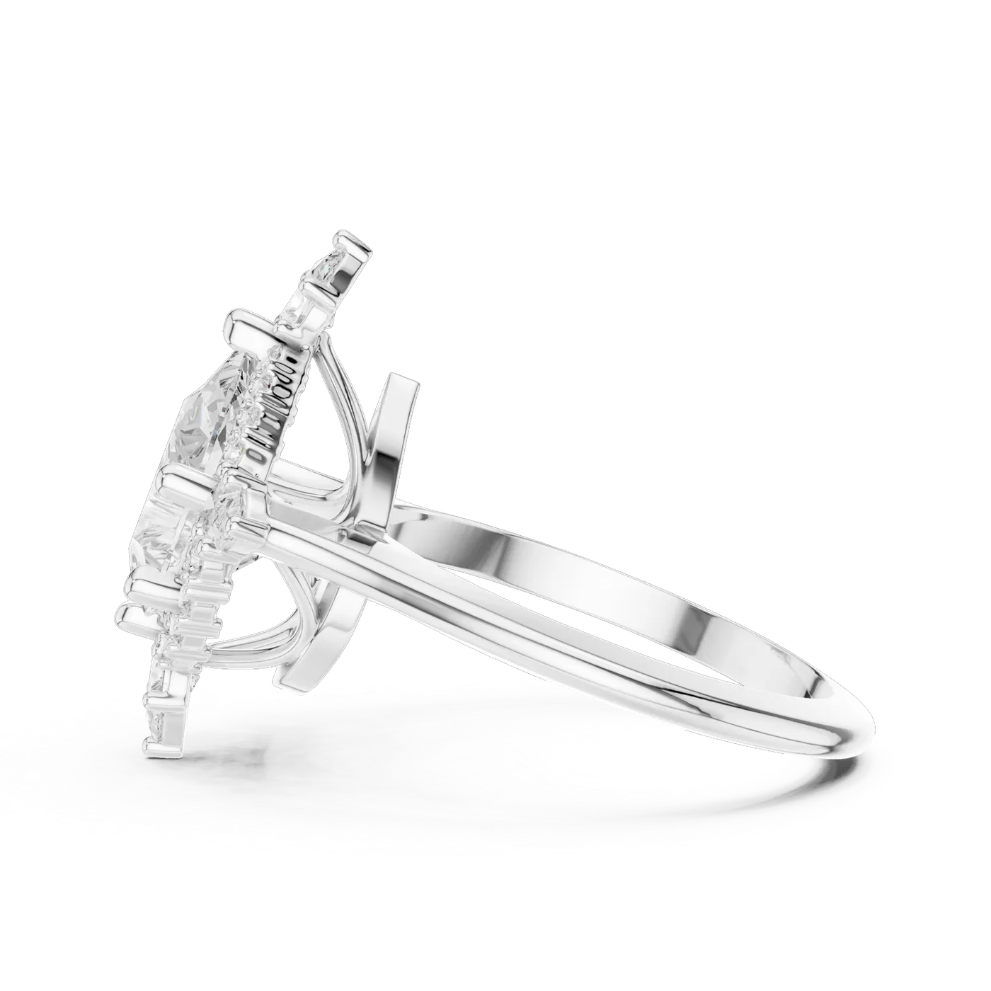 Bague de fiançailles Dahlia 1,75 ct en or blanc 18 carats, diamant poire, vue 3