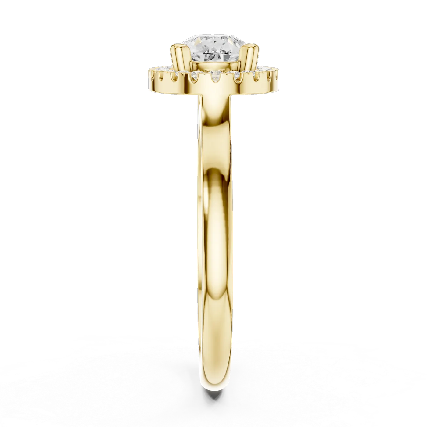Bague de fiançailles Dahlia 0,92 ct n°2 en or jaune 18 carats, diamant poire, vue 3
