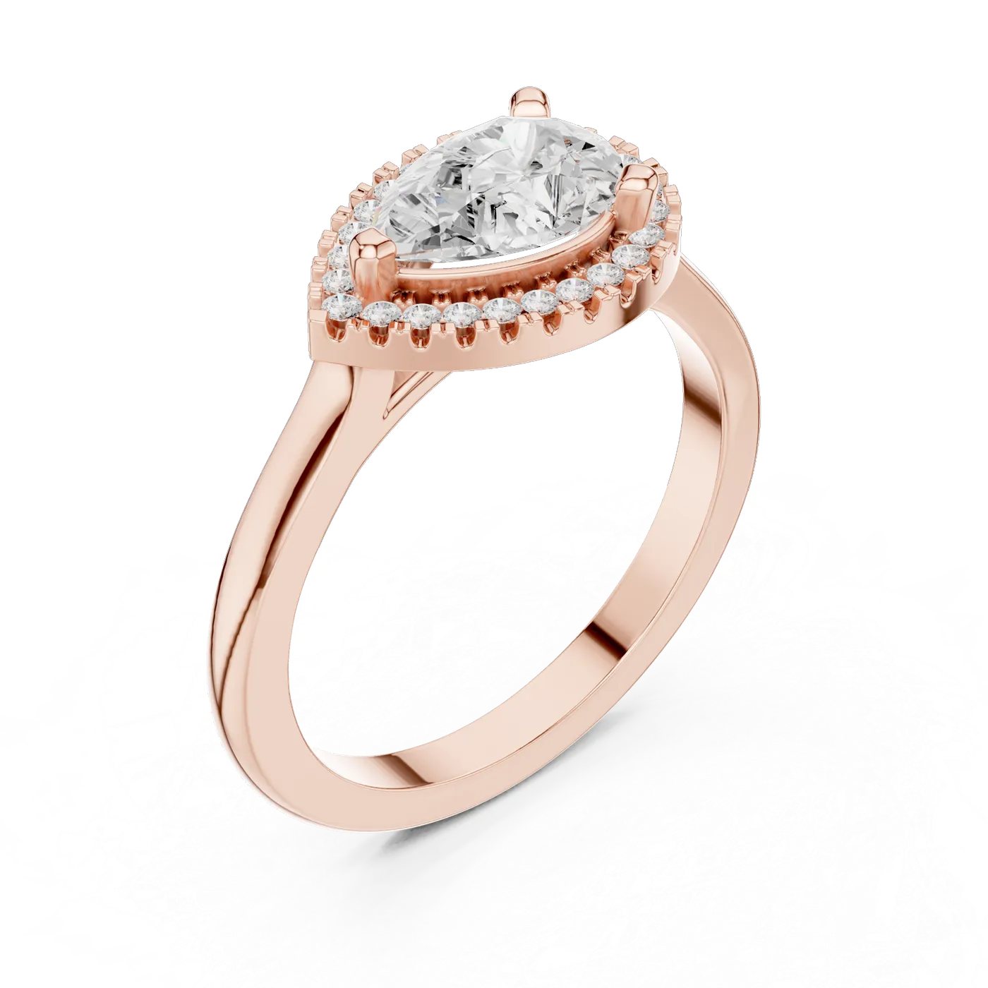 Bague de fiançailles Dahlia 0,92 ct n°2 en or rose 18 carats, diamant poire, vue 2