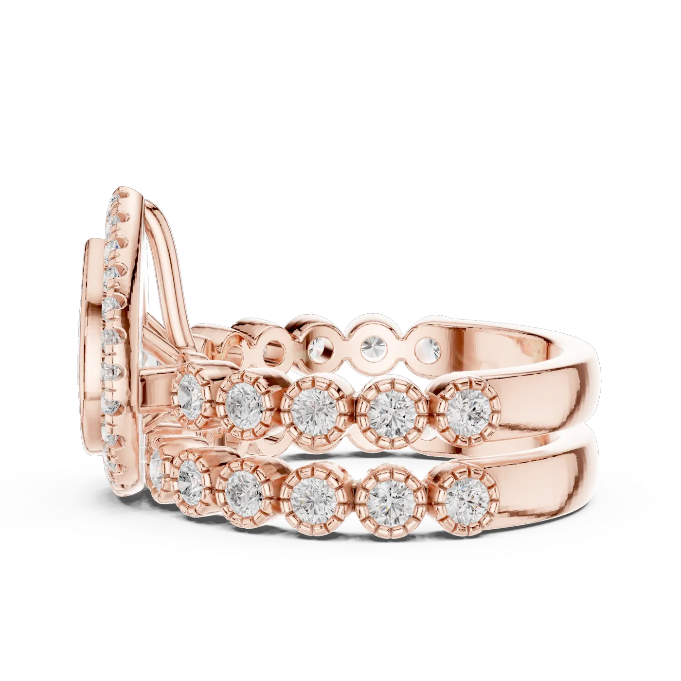 Bague de fiançailles Dahlia 1,28 ct n°2 en or rose 18 carats, diamant poire, vue 3