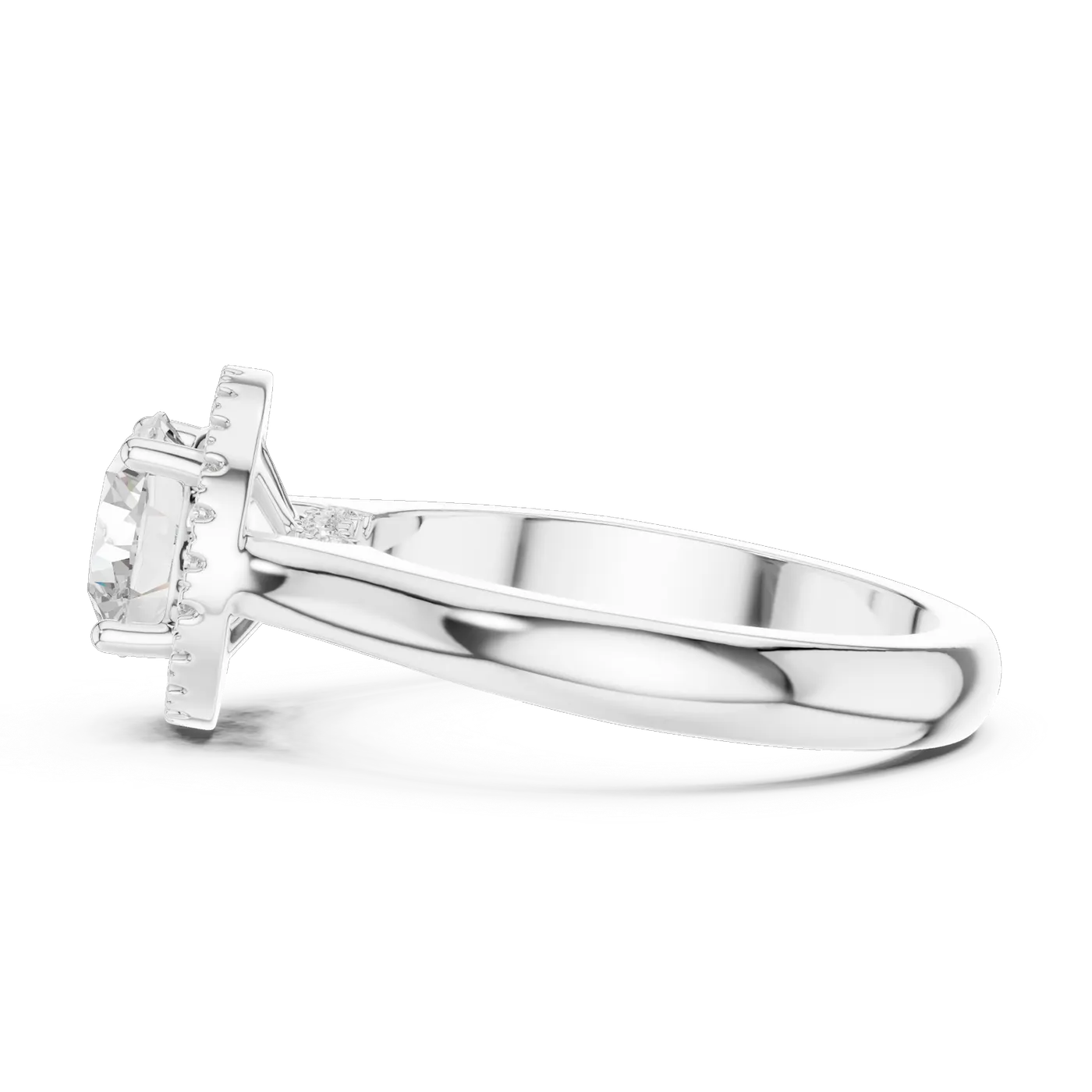 Bague de fiançailles Marguerite 1,29 ct en or blanc 18 carats, diamant rond, vue 3