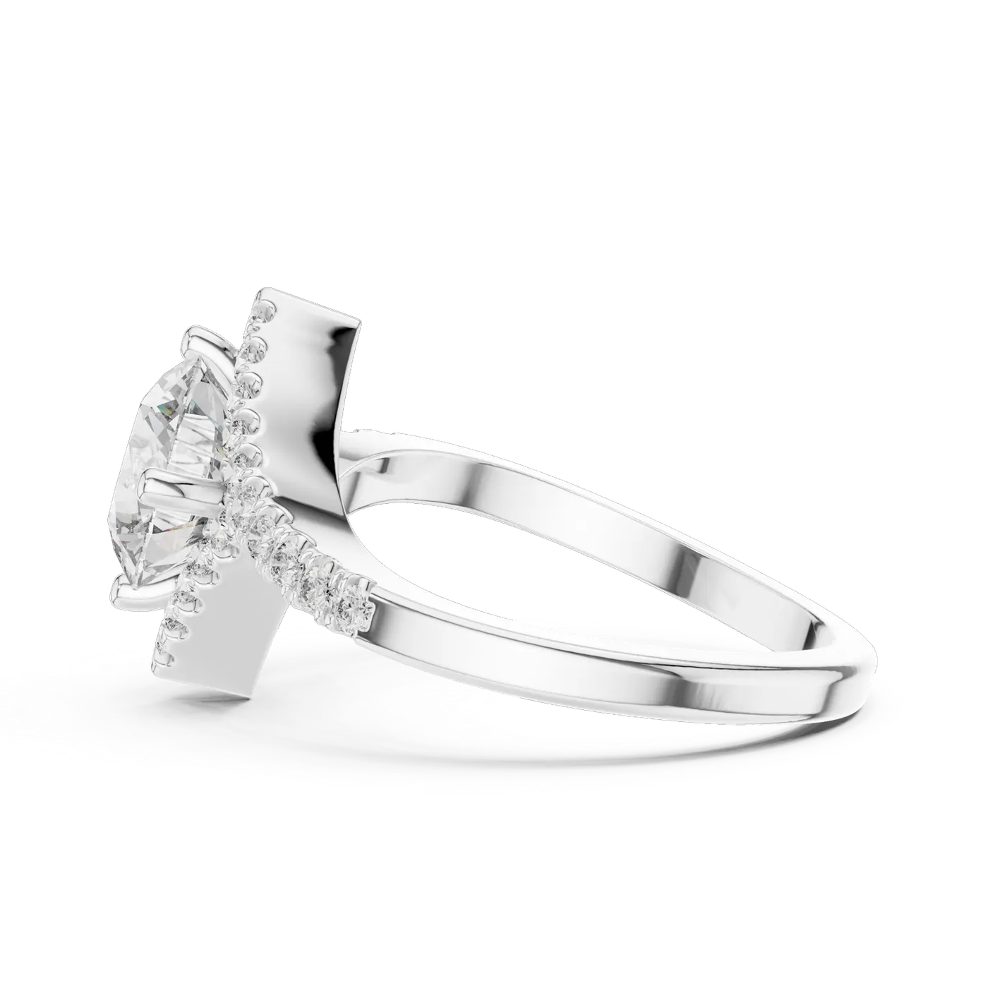 Bague de fiançailles Marguerite 1,46 ct n°2 en or blanc 18 carats, diamant rond, vue 3