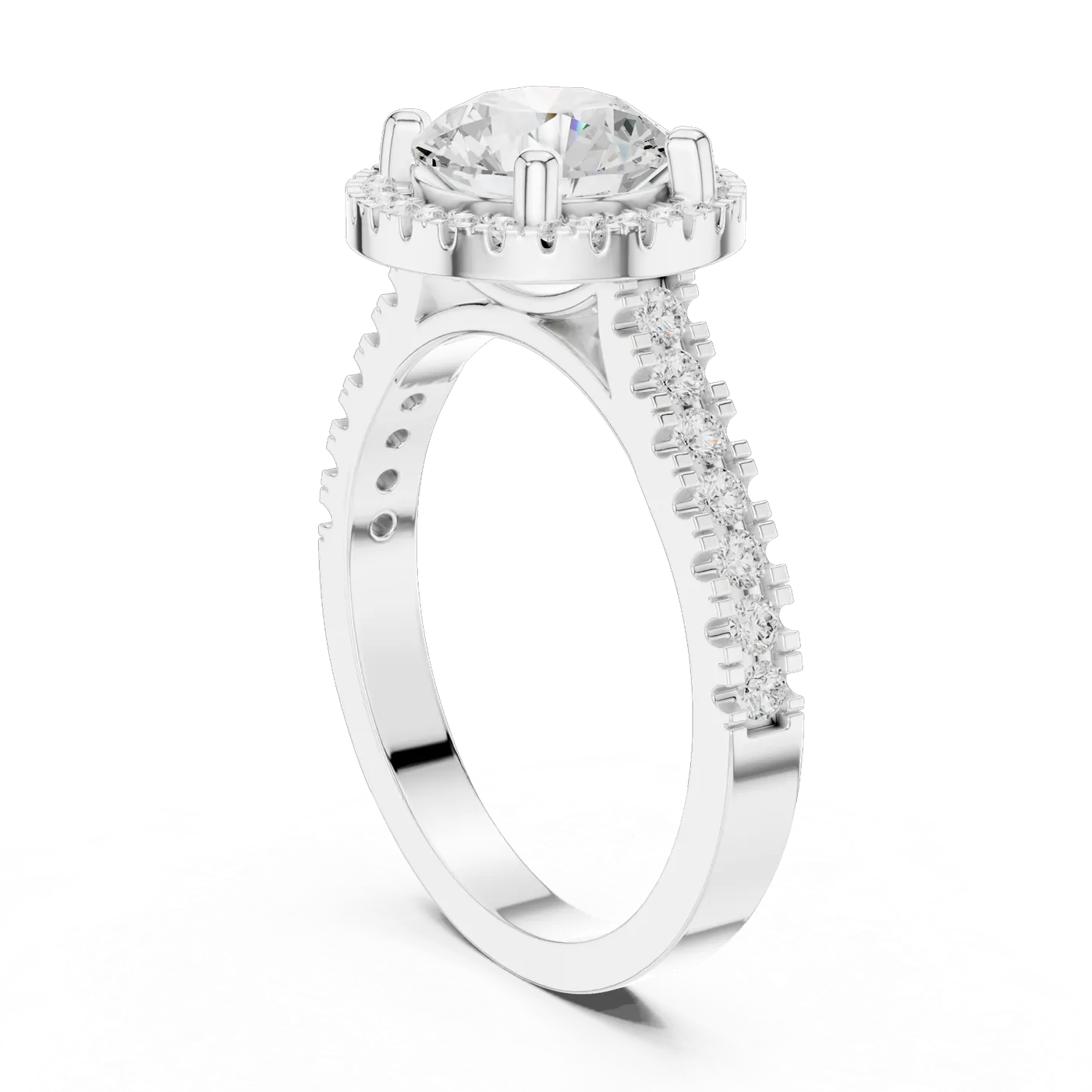 Bague de fiançailles Marguerite 1,52 ct n°2 en or blanc 18 carats, diamant rond, vue 1