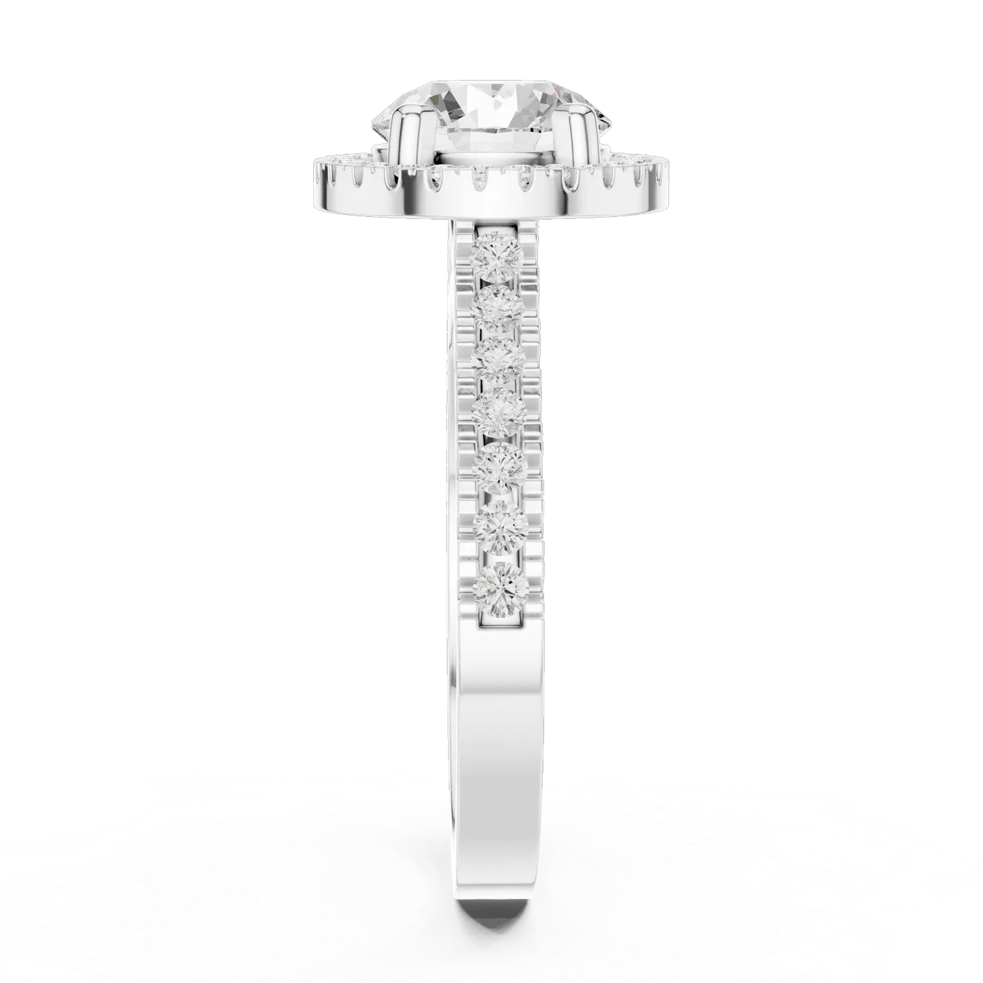 Bague de fiançailles Marguerite 1,52 ct n°2 en or blanc 18 carats, diamant rond, vue 3