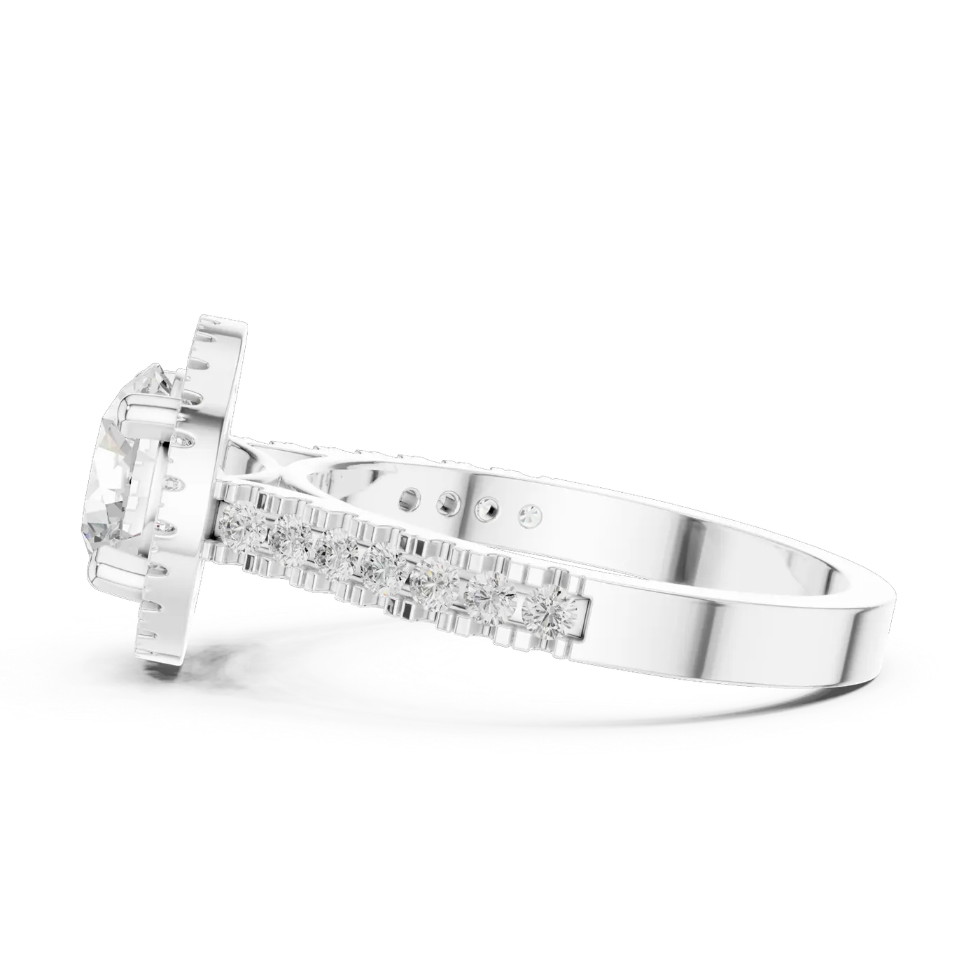 Bague de fiançailles Marguerite 1,52 ct n°2 en or blanc 18 carats, diamant rond, vue 4