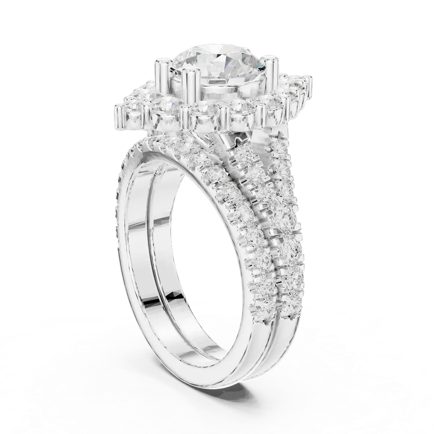 Bague de fiançailles Marguerite 1,58 ct n°2 en or blanc 18 carats, diamant rond, vue 1