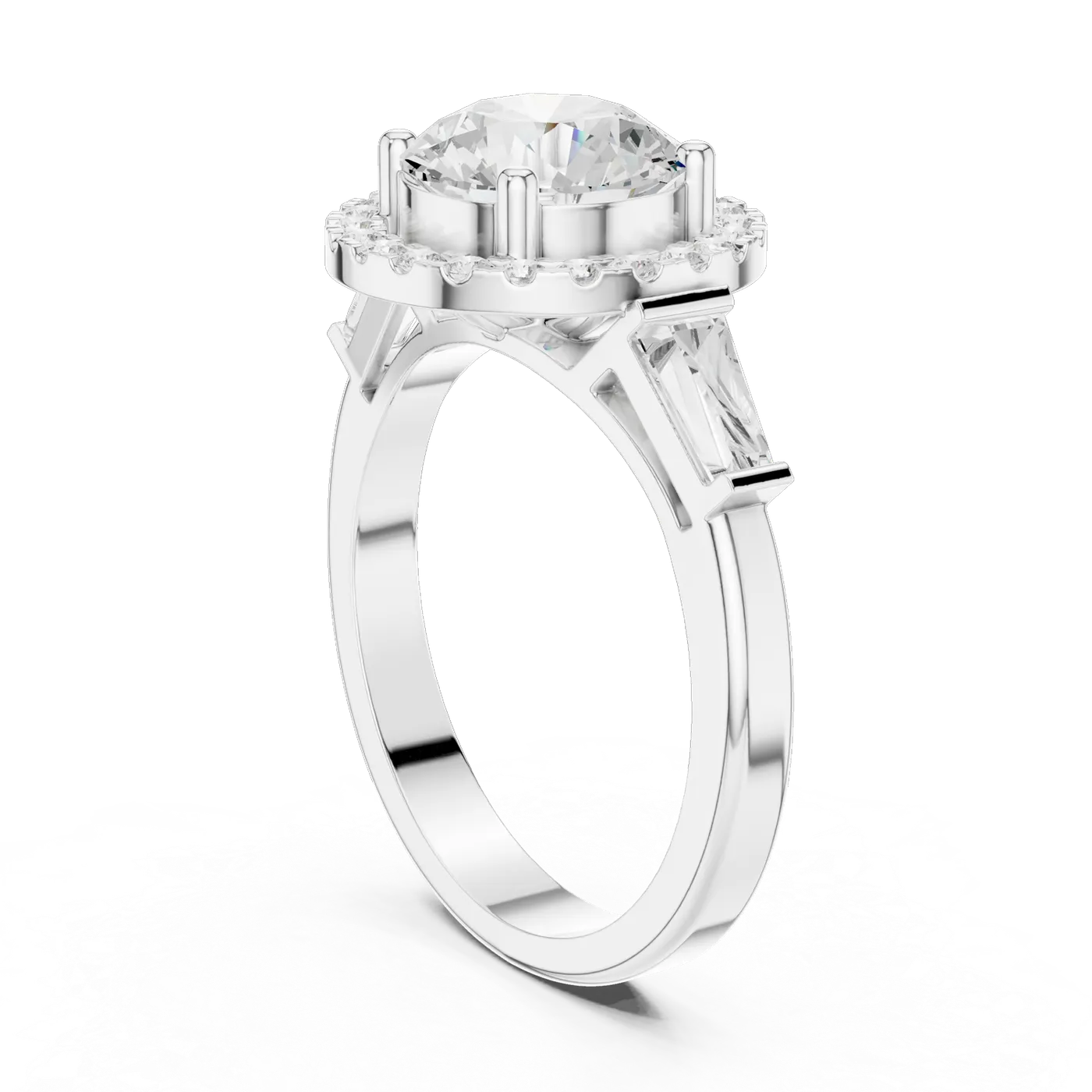 Bague de fiançailles Marguerite 1,92 ct n°5 en or blanc 18 carats, diamant rond, vue 1