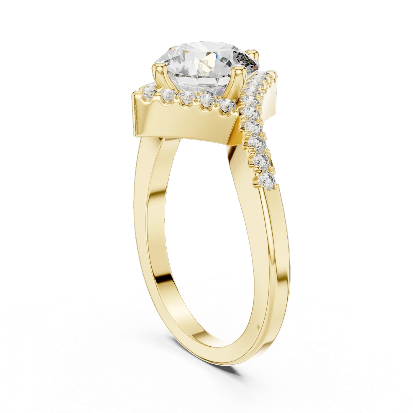 Bague de fiançailles Marguerite 1,46 ct n°2 en or jaune 18 carats, diamant rond, vue 1