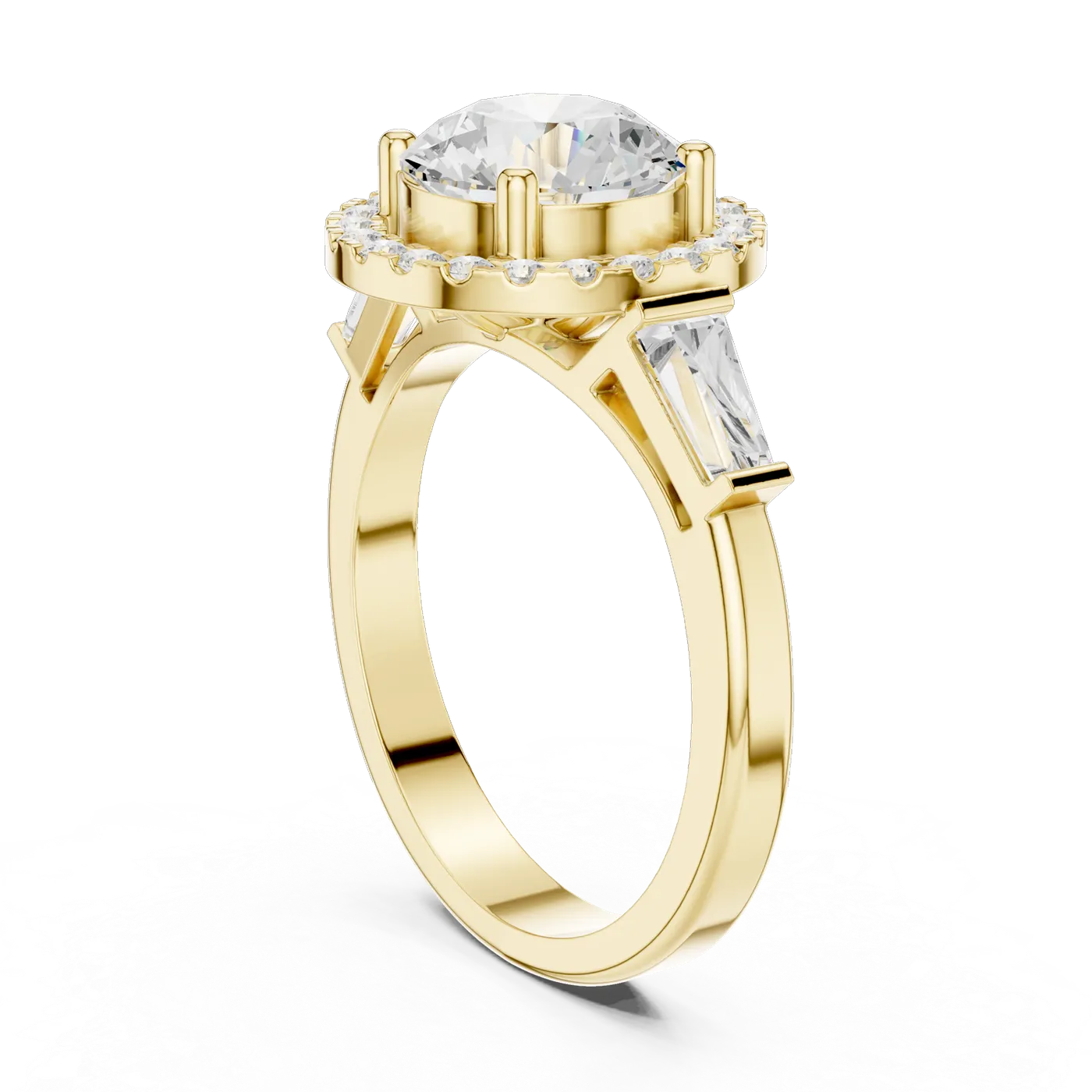 Bague de fiançailles Marguerite 1,92 ct n°5 en or jaune 18 carats, diamant rond, vue 1