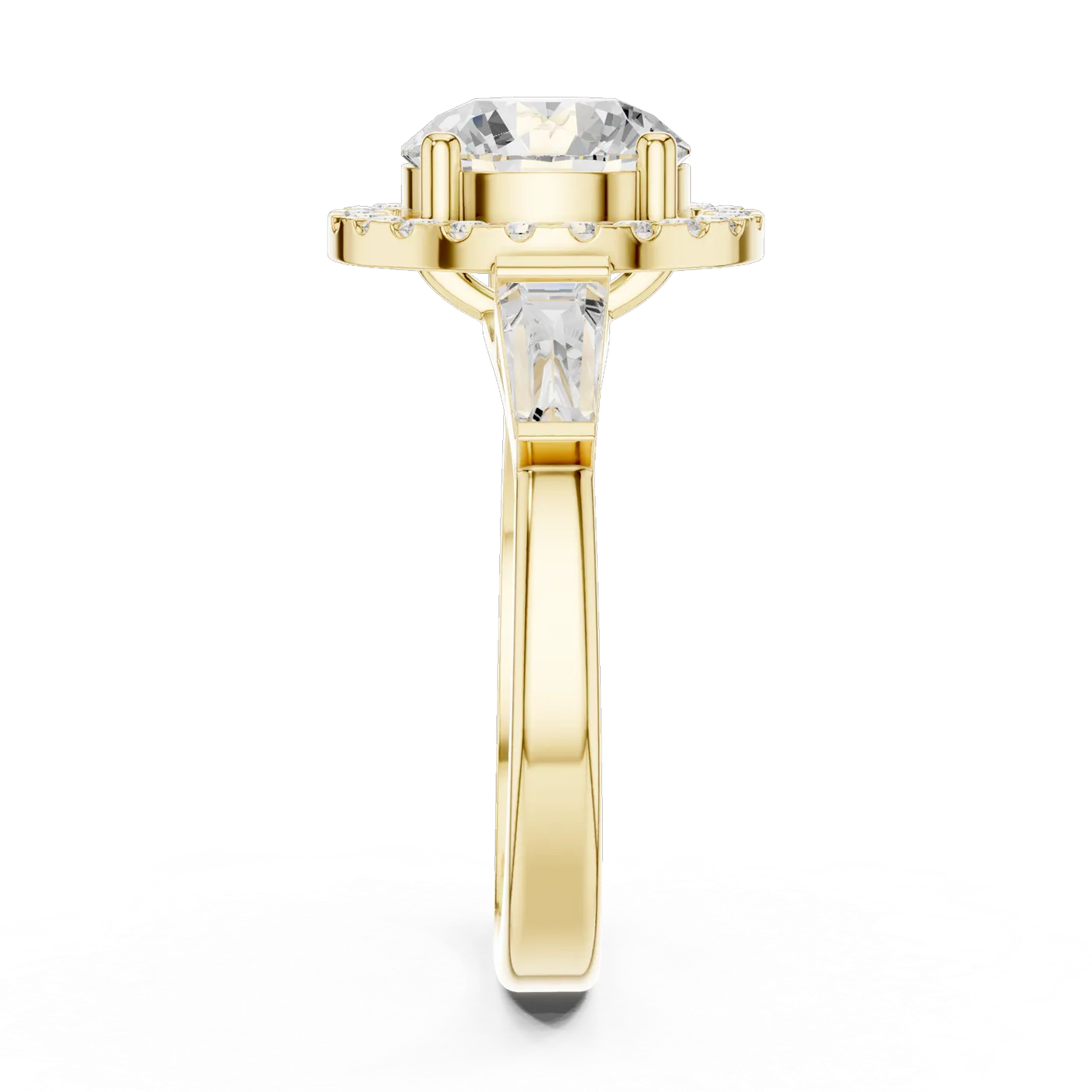 Bague de fiançailles Marguerite 1,92 ct n°5 en or jaune 18 carats, diamant rond, vue 3