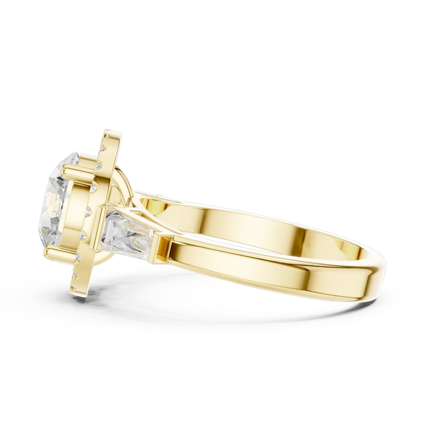 Bague de fiançailles Marguerite 1,92 ct n°5 en or jaune 18 carats, diamant rond, vue 4