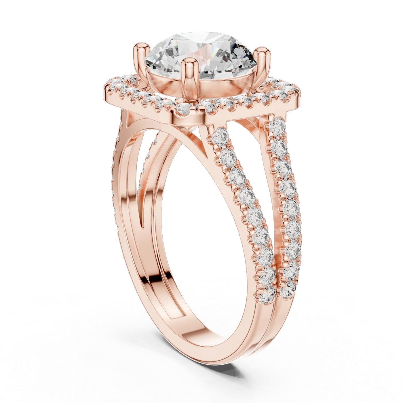 Bague de fiançailles Marguerite 2,07 ct n°3 en or rose 18 carats, diamant rond, vue 1