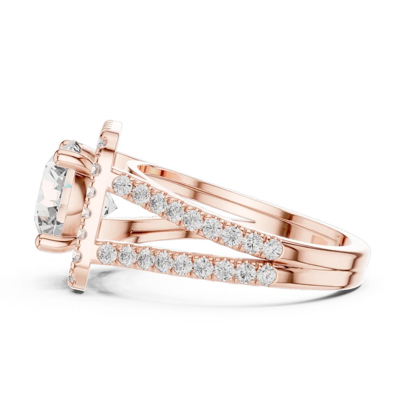 Bague de fiançailles Marguerite 2,07 ct n°3 en or rose 18 carats, diamant rond, vue 3