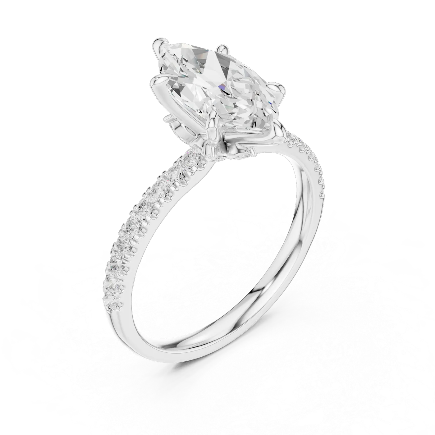 Bague de fiançailles Lys 1,56 ct n°2 en or blanc 18 carats, diamant marquise, vue 2