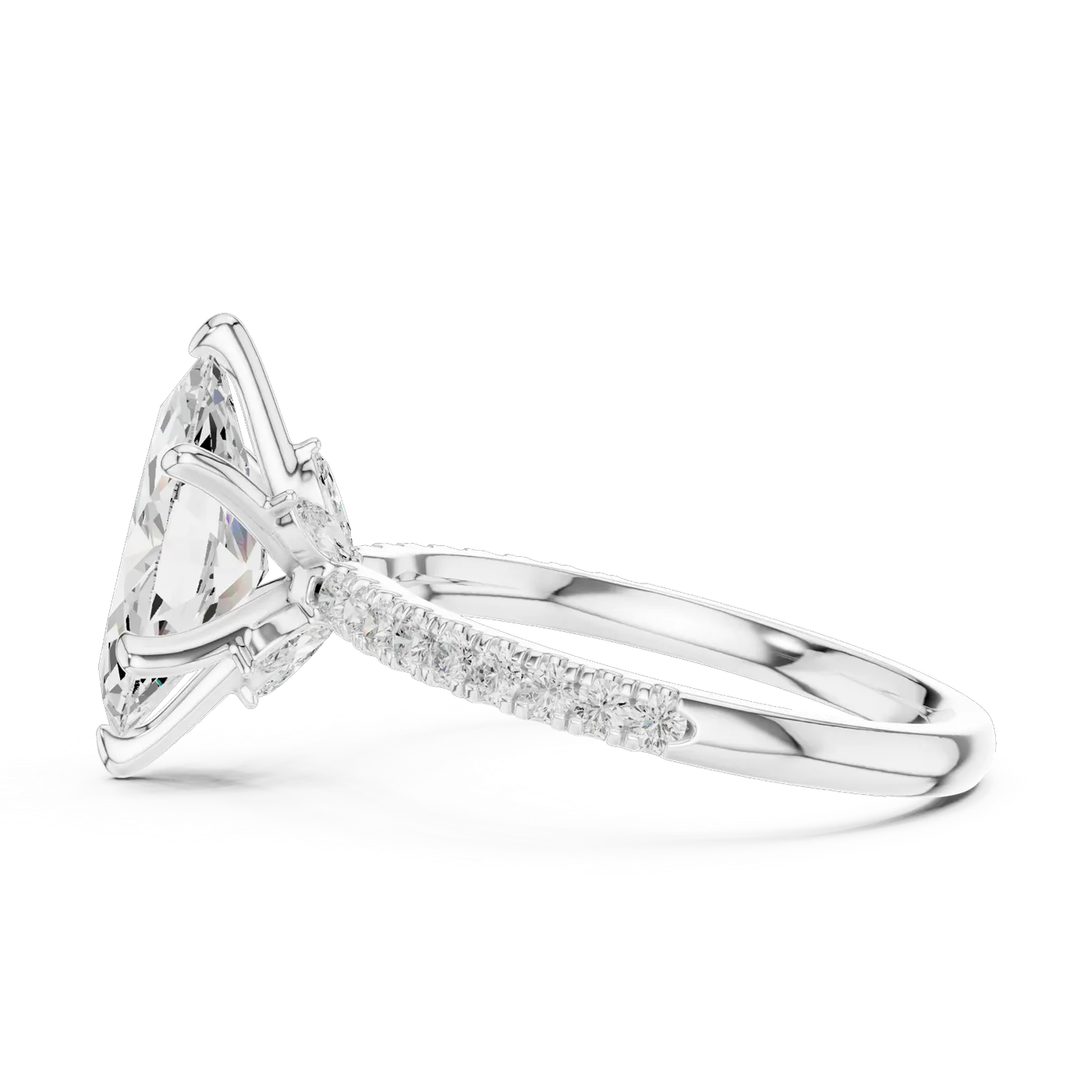 Bague de fiançailles Lys 1,56 ct n°2 en or blanc 18 carats, diamant marquise, vue 3