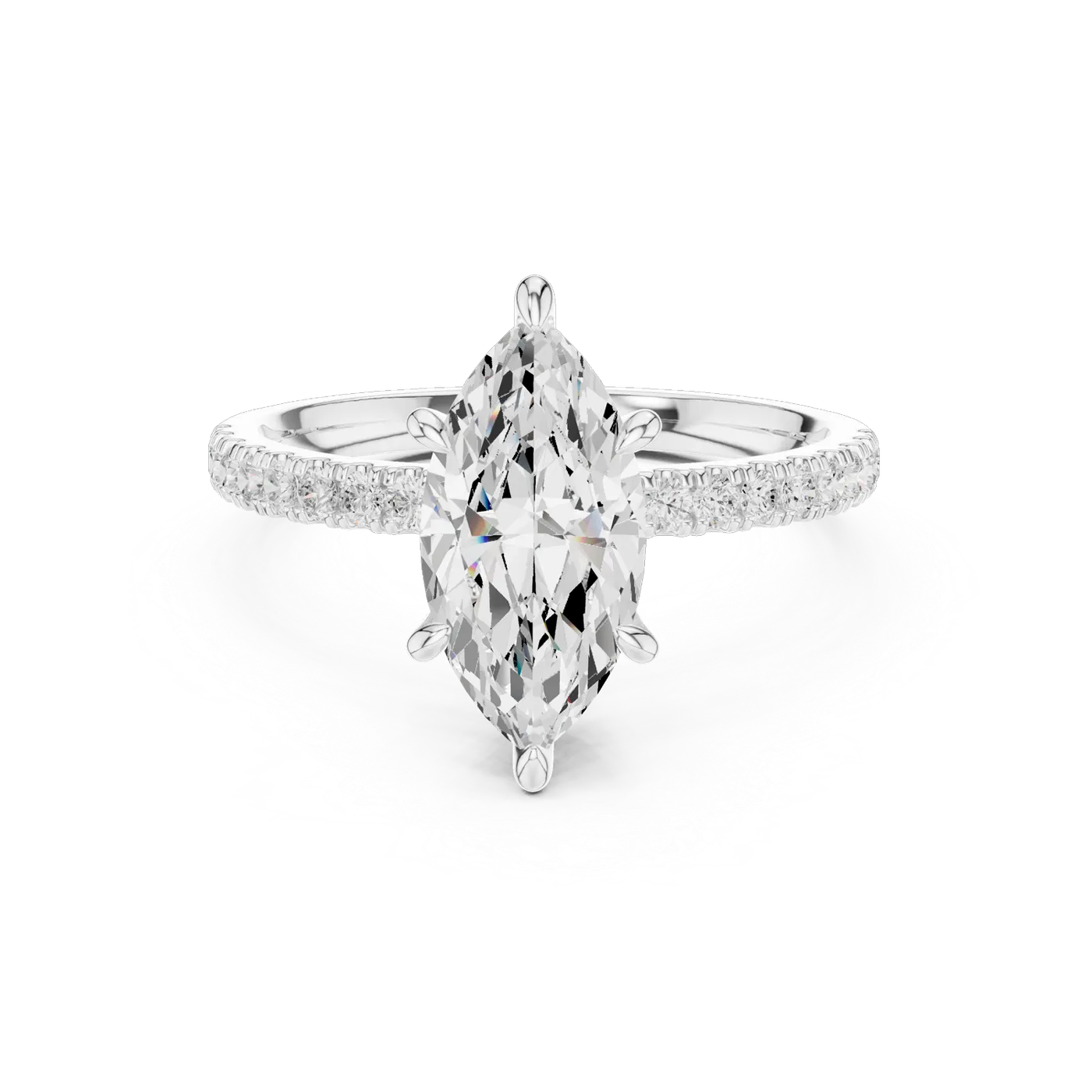 Bague de fiançailles Lys 1,56 ct n°2 en or blanc 18 carats, diamant marquise, vue 4
