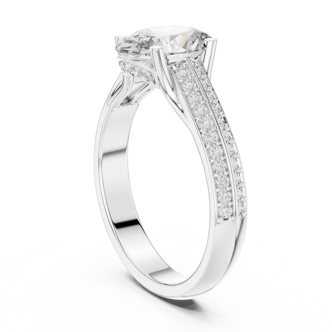 Bague de fiançailles Magnolia 1,51 ct n°2 en or blanc 18 carats, diamant ovale, vue 1