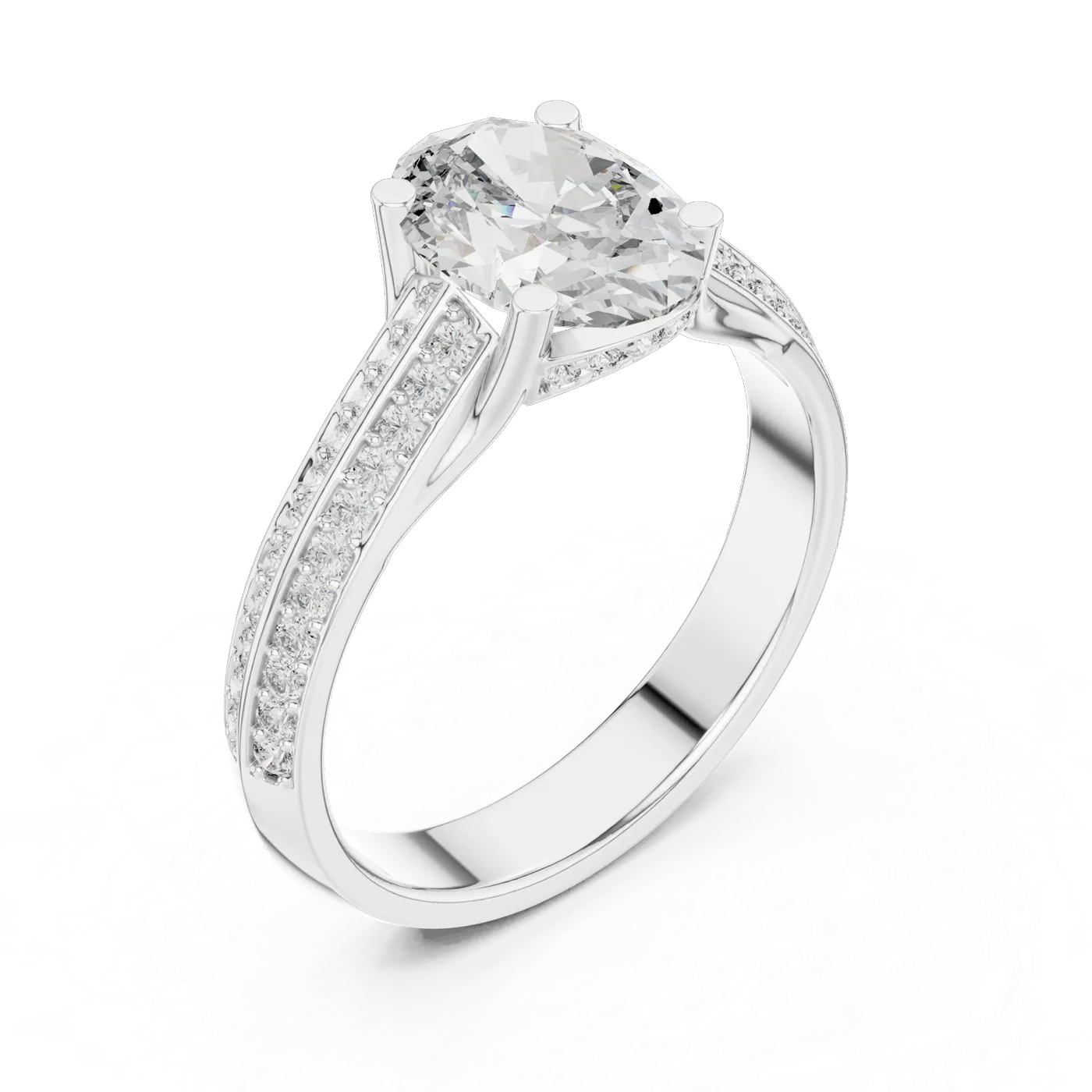 Bague de fiançailles Magnolia 1,51 ct n°2 en or blanc 18 carats, diamant ovale, vue 2