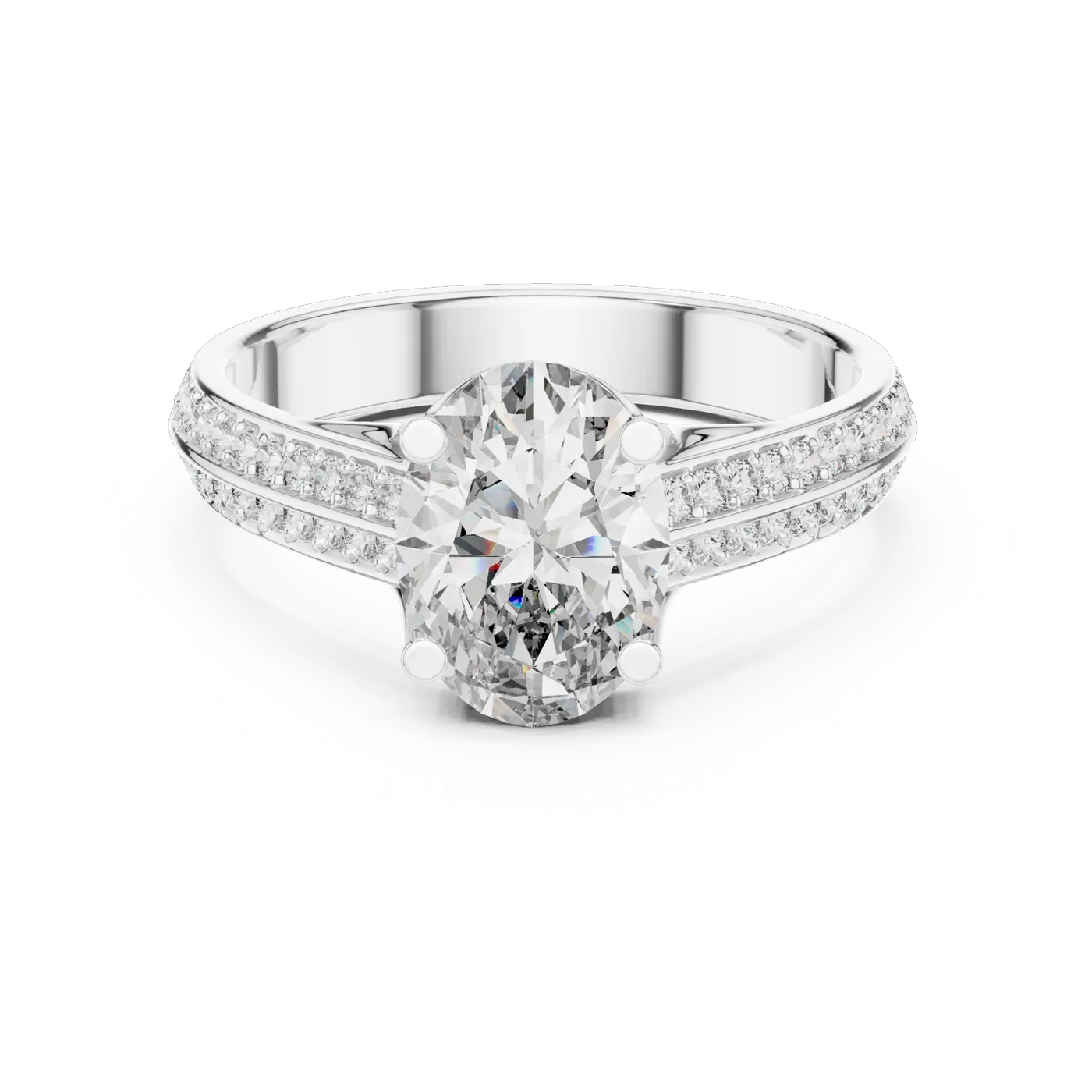 Bague de fiançailles Magnolia 1,51 ct n°2 en or blanc 18 carats, diamant ovale, vue 4