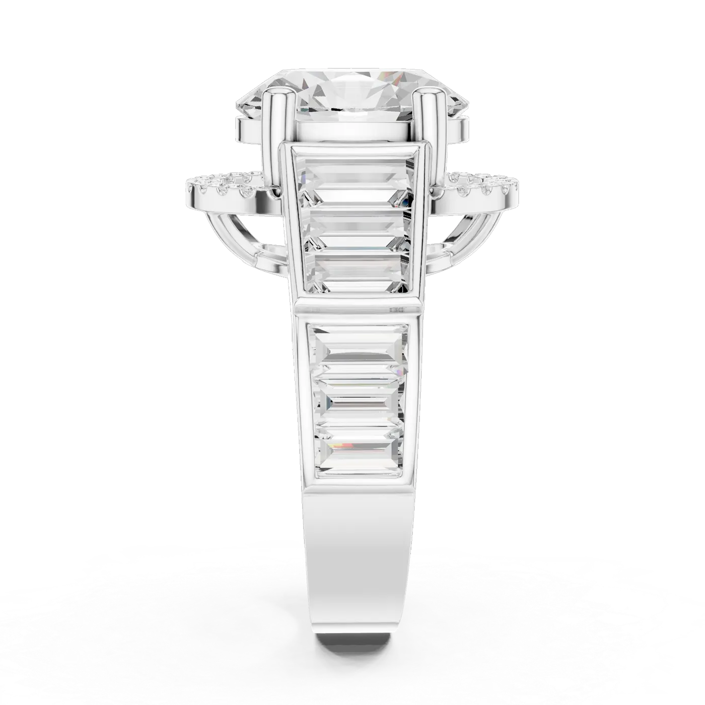 Bague de fiançailles Magnolia 3,12 ct en or blanc 18 carats, diamant ovale, vue 3