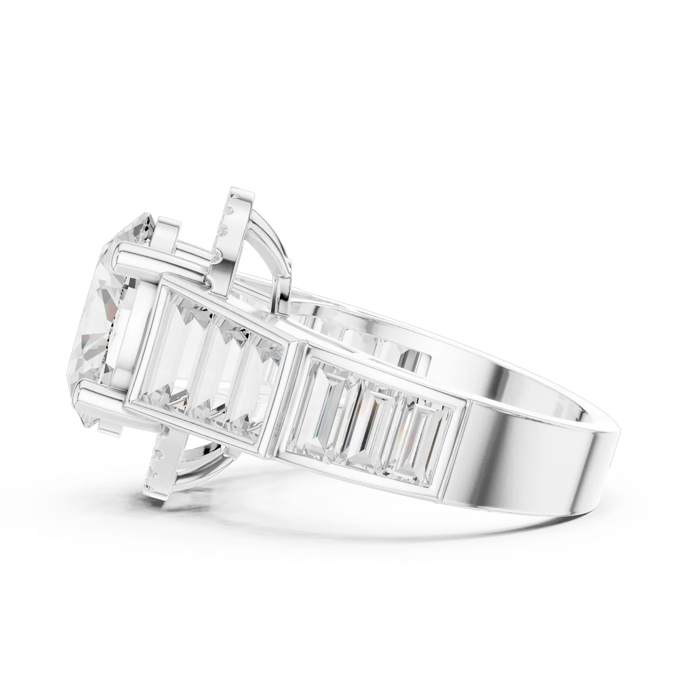 Bague de fiançailles Magnolia 3,12 ct en or blanc 18 carats, diamant ovale, vue 4