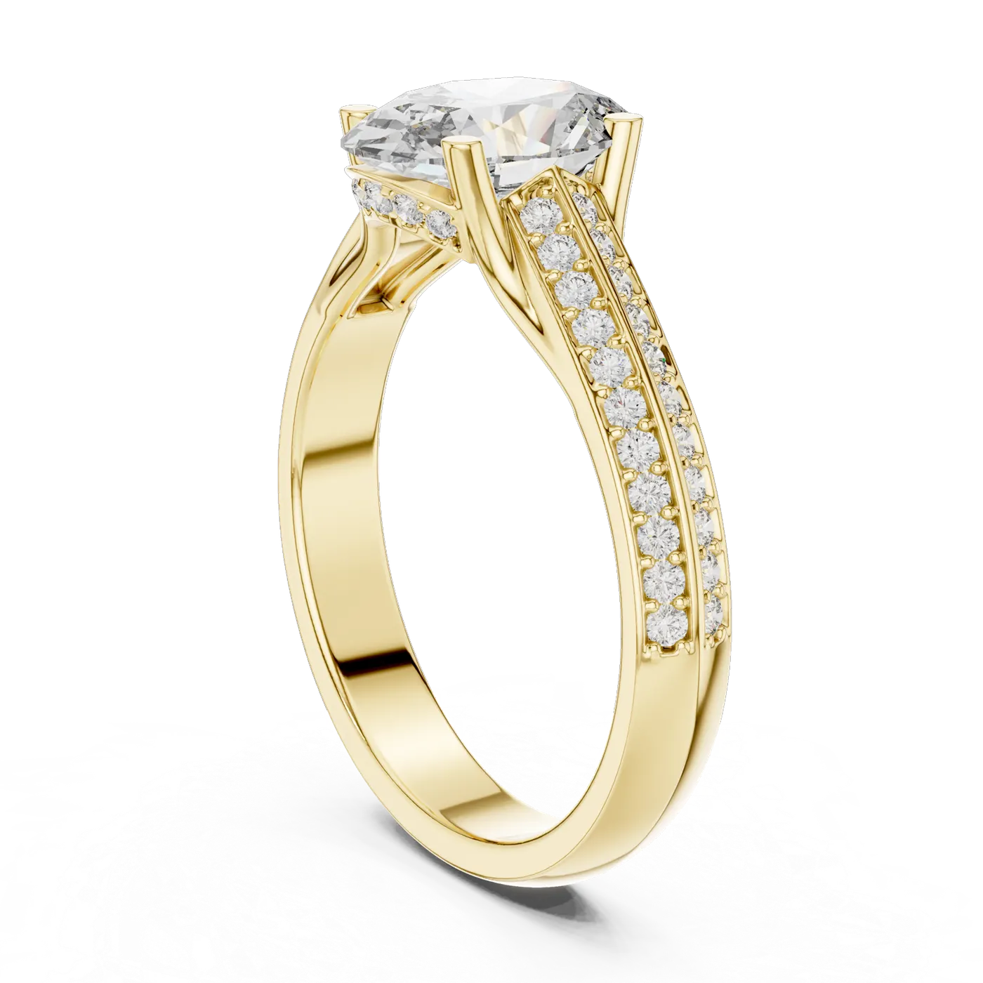 Bague de fiançailles Magnolia 1,51 ct n°2 en or jaune 18 carats, diamant ovale, vue 1