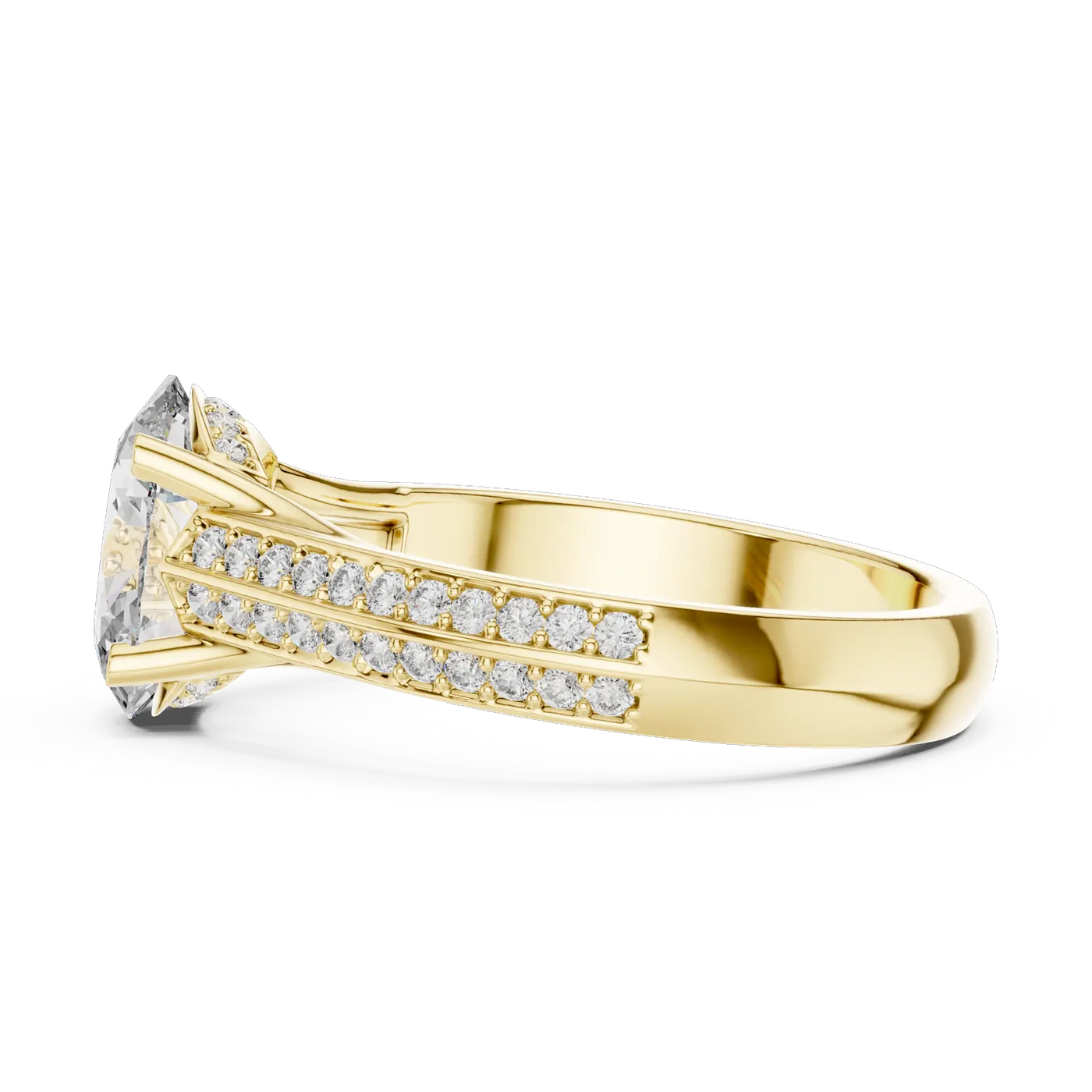 Bague de fiançailles Magnolia 1,51 ct n°2 en or jaune 18 carats, diamant ovale, vue 3