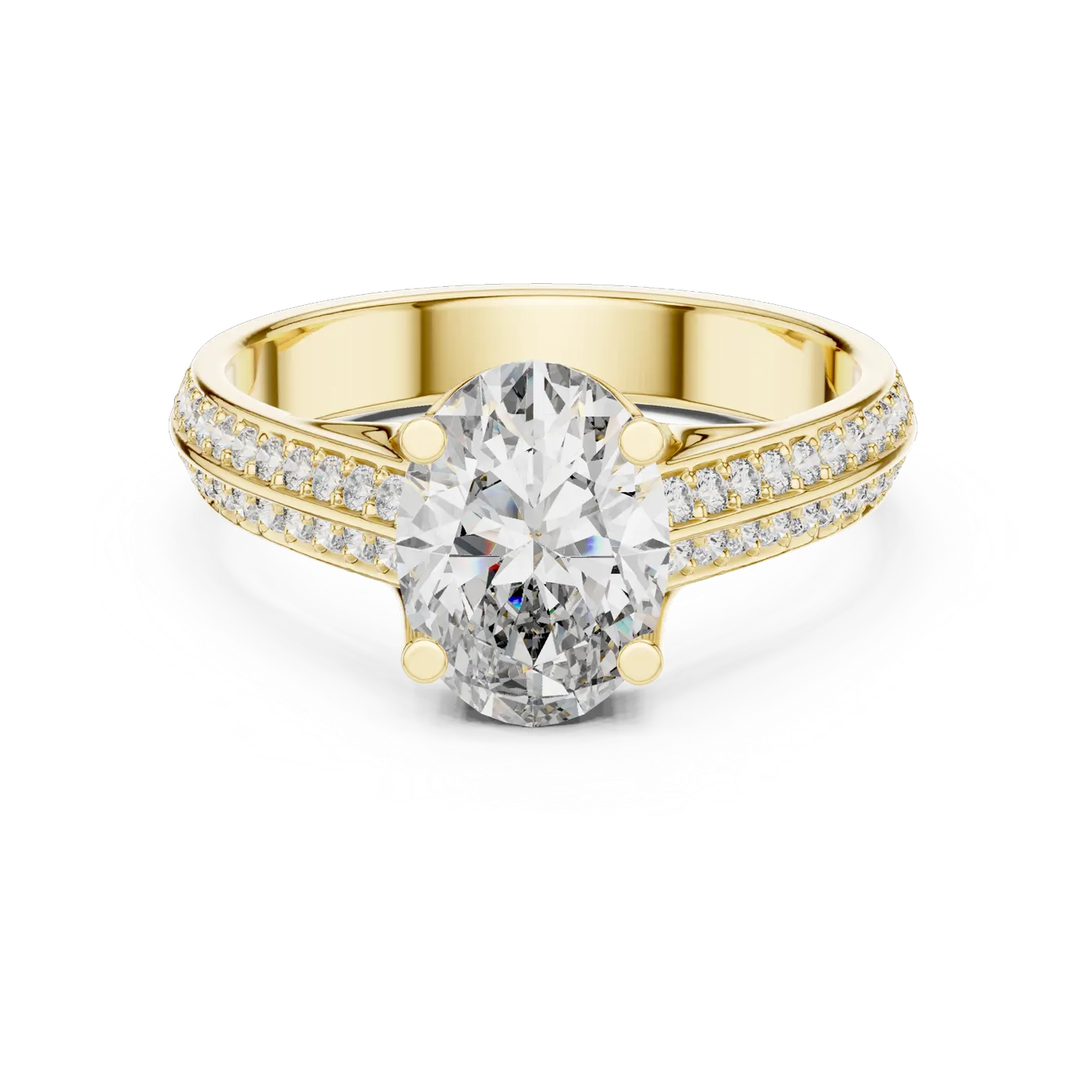 Bague de fiançailles Magnolia 1,51 ct n°2 en or jaune 18 carats, diamant ovale, vue 4