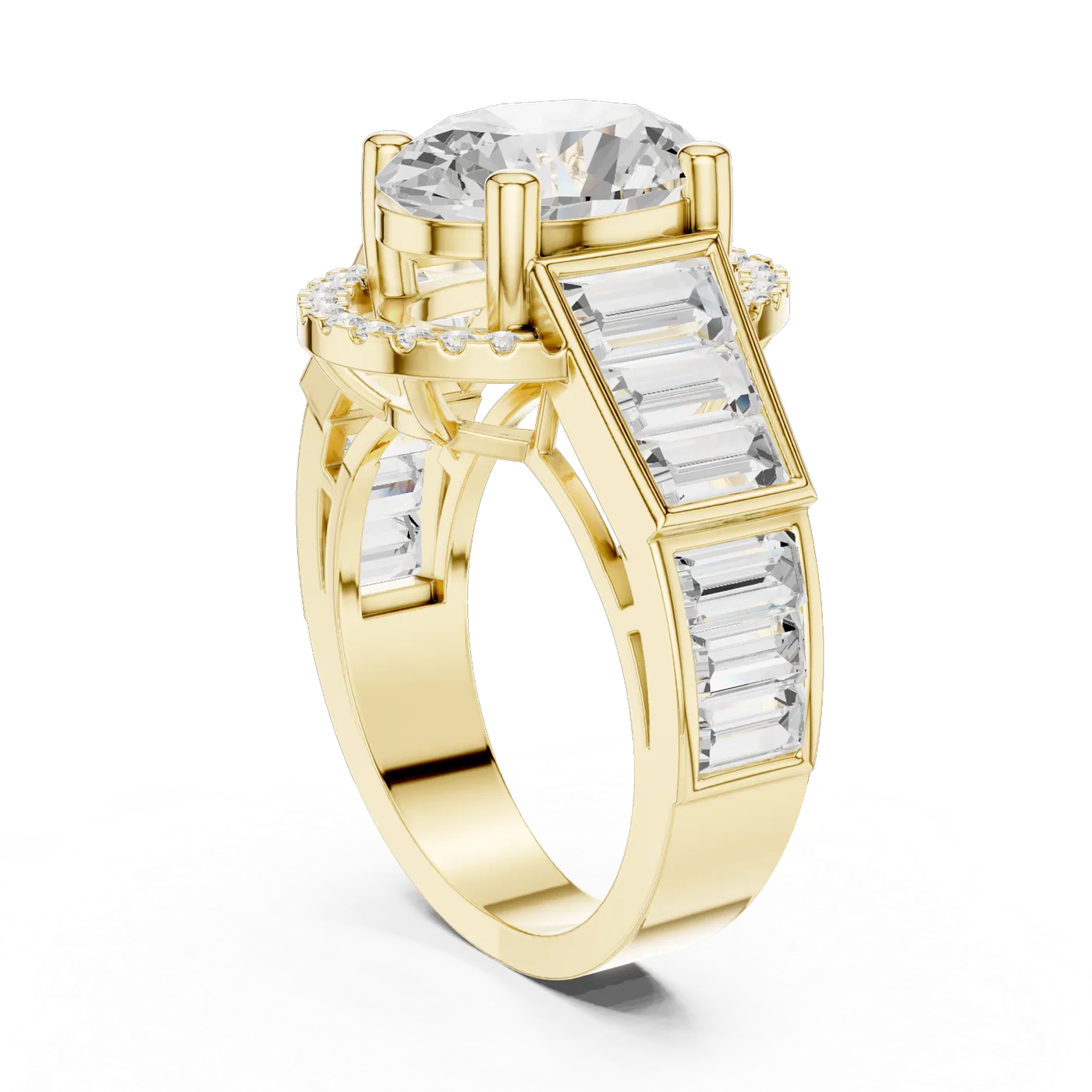 Bague de fiançailles Magnolia 3,12 ct en or jaune 18 carats, diamant ovale, vue 1