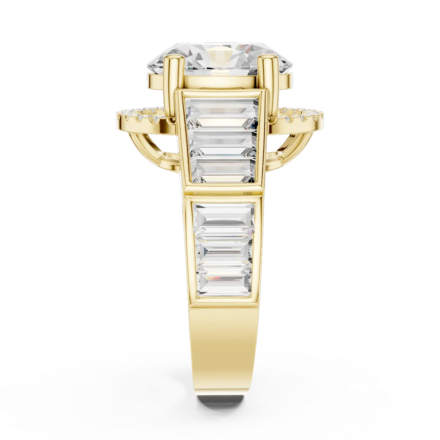 Bague de fiançailles Magnolia 3,12 ct en or jaune 18 carats, diamant ovale, vue 3