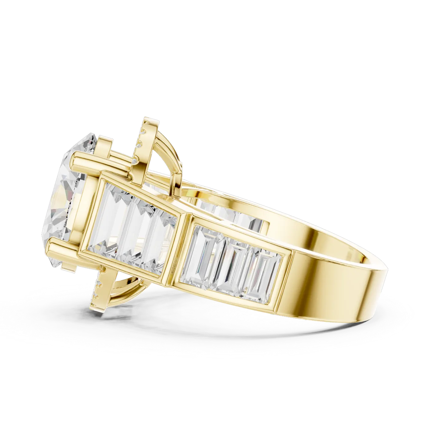 Bague de fiançailles Magnolia 3,12 ct en or jaune 18 carats, diamant ovale, vue 4
