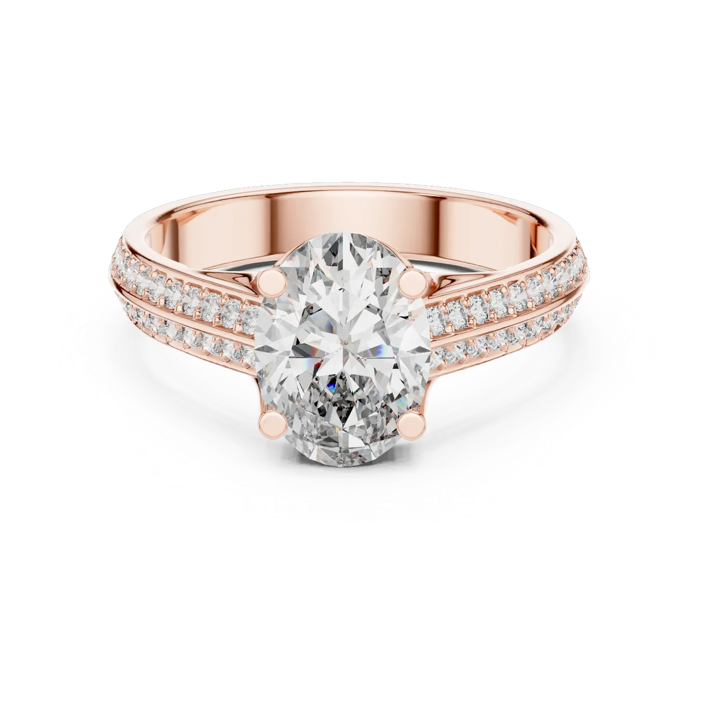 Bague de fiançailles Magnolia 1,51 ct n°2 en or rose 18 carats, diamant ovale, vue 4